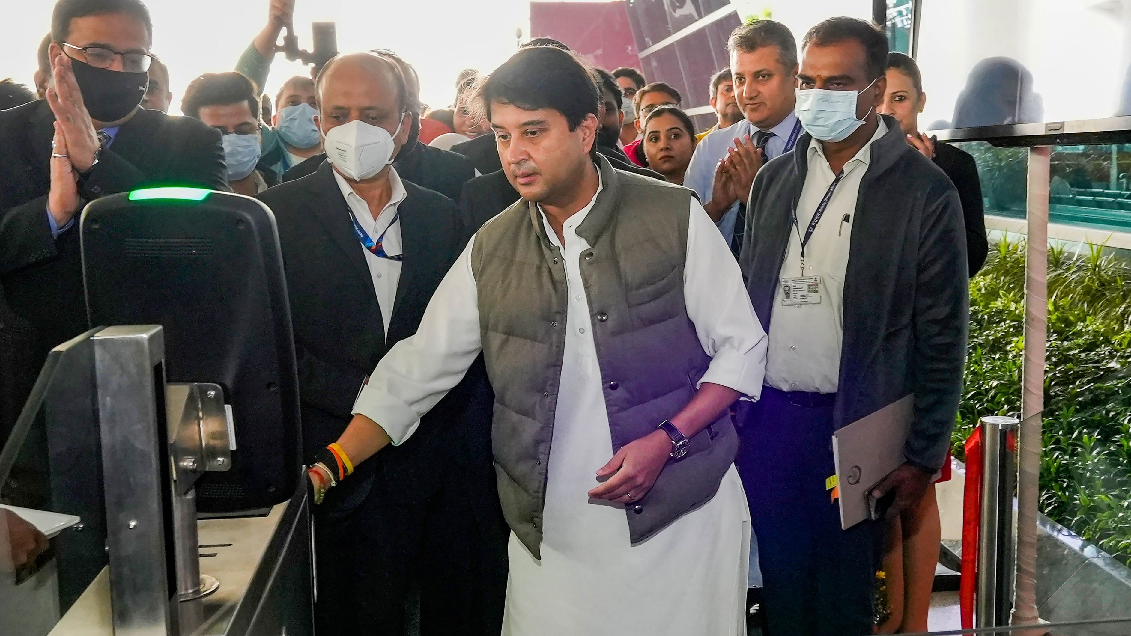 <div class="paragraphs"><p>Union Minister for Civil Aviation Jyotiraditya Scindia at the launch of DigiYatra in New Delhi in December 2022. </p></div>