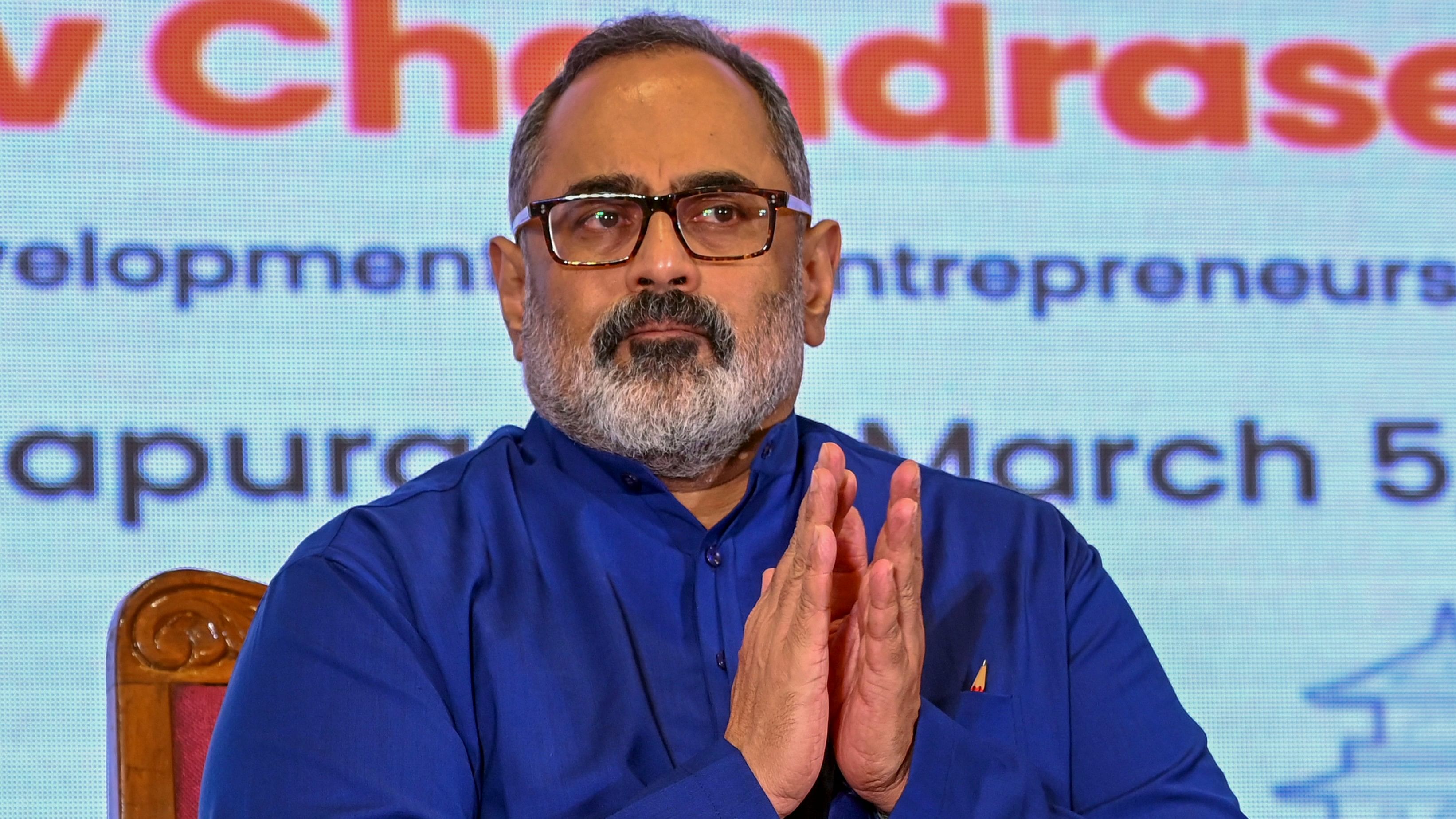 <div class="paragraphs"><p>Union Minister of State for Skill Development and Entrepreneurship Rajeev Chandrasekhar during the launch of the 'Future Ready Skills for the Youth of Kerala' programme, in Thiruvananthapuram, on Tuesday.</p></div>