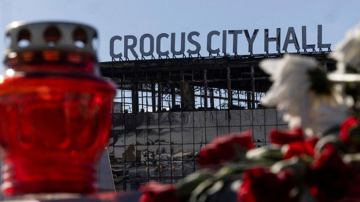 <div class="paragraphs"><p> A view shows the burnt-out Crocus City Hall following a deadly attack on the concert venue in the Moscow Region, Russia.</p></div>
