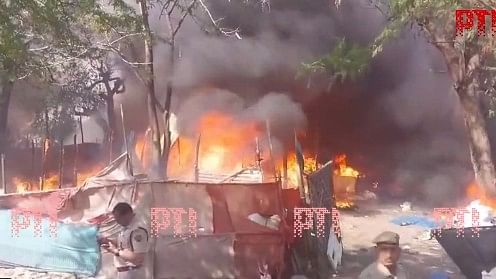 <div class="paragraphs"><p>Screengrab of video showing Rewari slum fire.</p></div>
