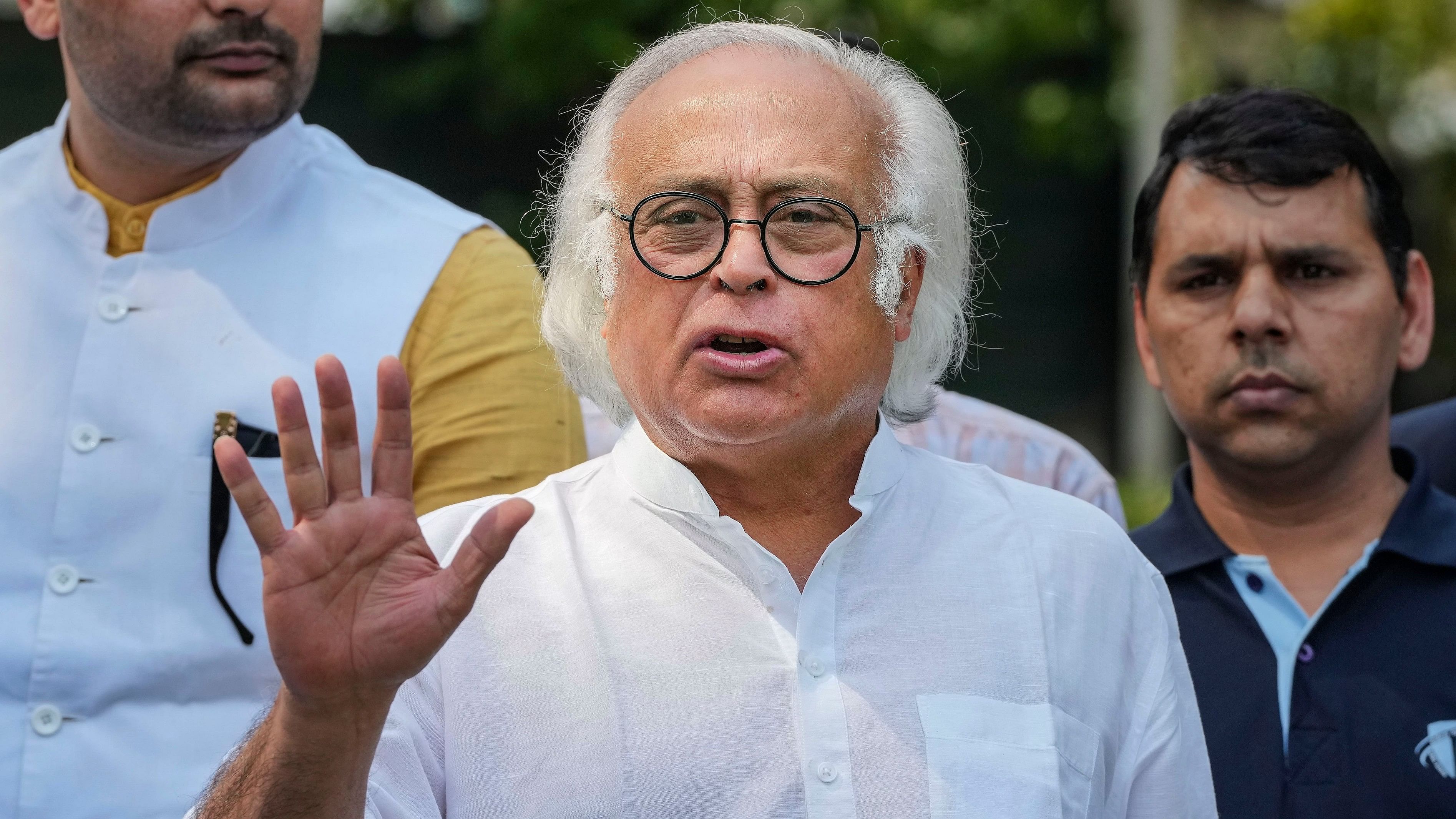 <div class="paragraphs"><p>Congress leader Jairam Ramesh talks to the media </p></div>