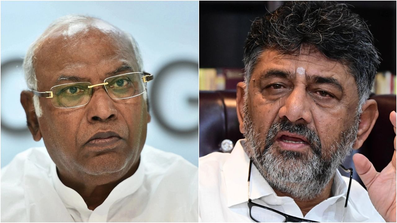 <div class="paragraphs"><p>Mallikarjun Kharge (L) and Karnataka Deputy CM&nbsp;DK Shivakumar.</p></div>