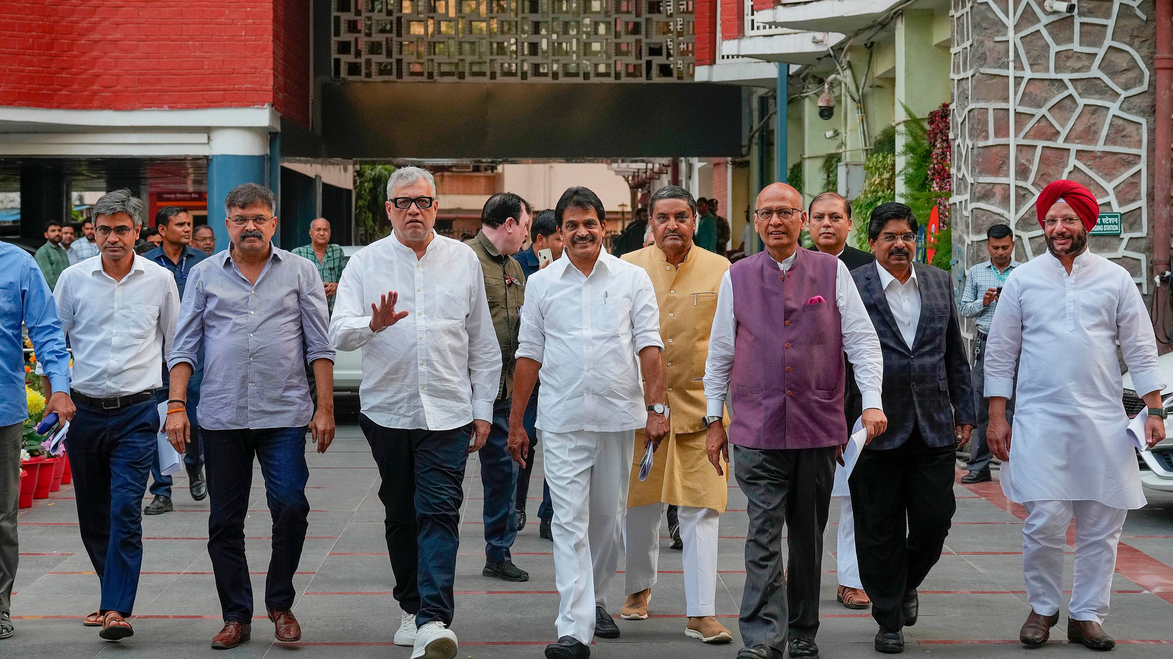 <div class="paragraphs"><p>A delegation of I.N.D.I.A. bloc leaders after meeting the Election Commission of India over the arrest of Delhi Chief Minister Arvind Kejriwal, at Nirvachan Sadan, in New  Delhi, March, 22, 2024.     </p></div>