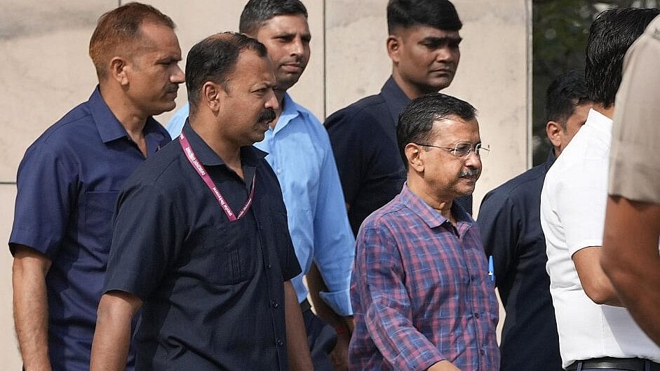 <div class="paragraphs"><p>Delhi Chief Minister and AAP convenor Arvind Kejriwal comes out of the Rouse Avenue Court after he was produced by the Enforcement Directorate in the excise policy-linked money laundering case.</p></div>