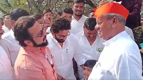 <div class="paragraphs"><p>Political rivals Dr Amol Kolhe and Shivajirao Adhalrao Patil came face to face at Shivneri Fort.&nbsp;</p></div>