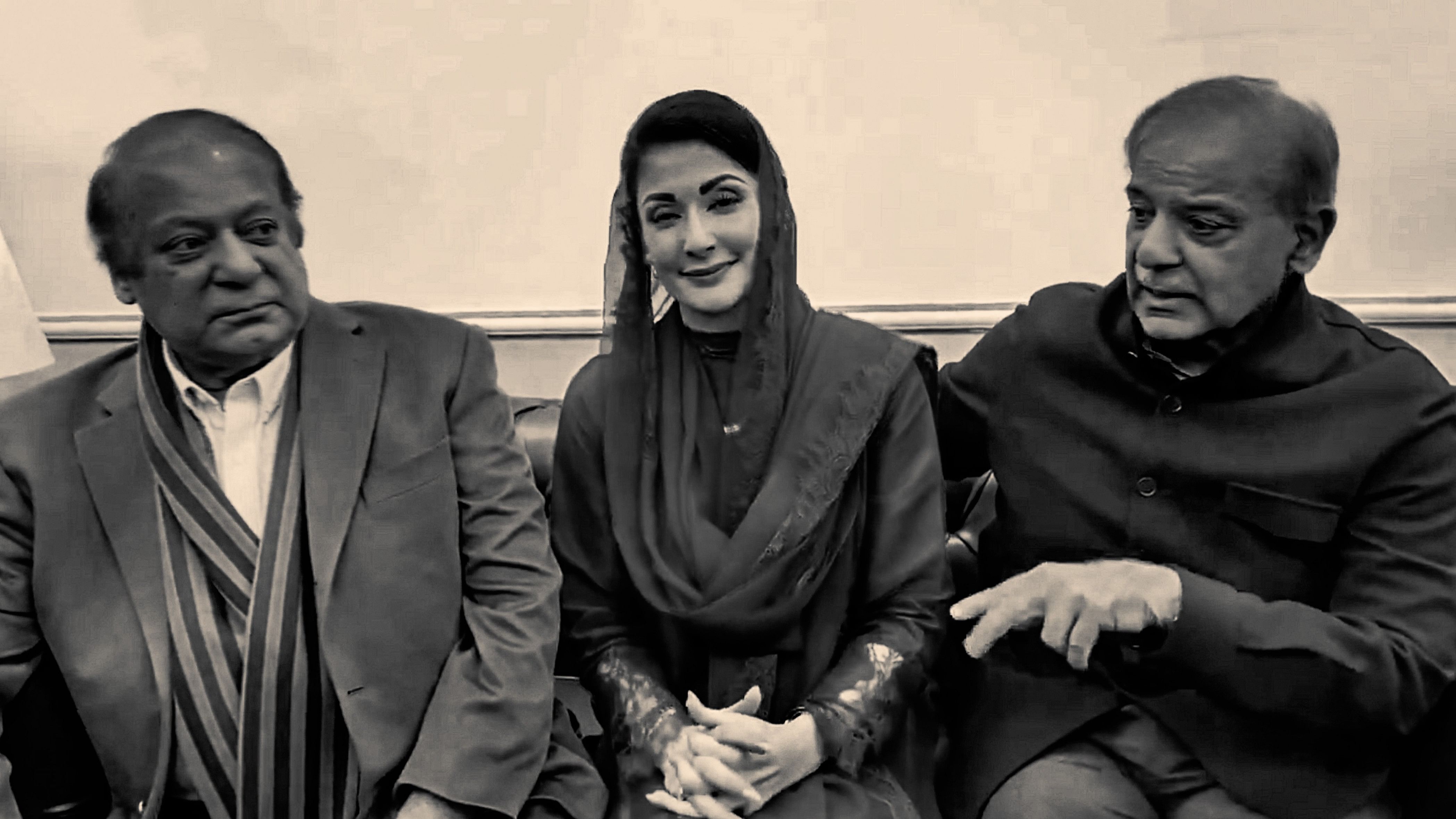 <div class="paragraphs"><p>Newly elected Punjab Chief Minister Maryam Nawaz Sharif and Quaid Nawaz Sharif and Jamaat President Shehbaz Sharif during a meeting.</p></div>