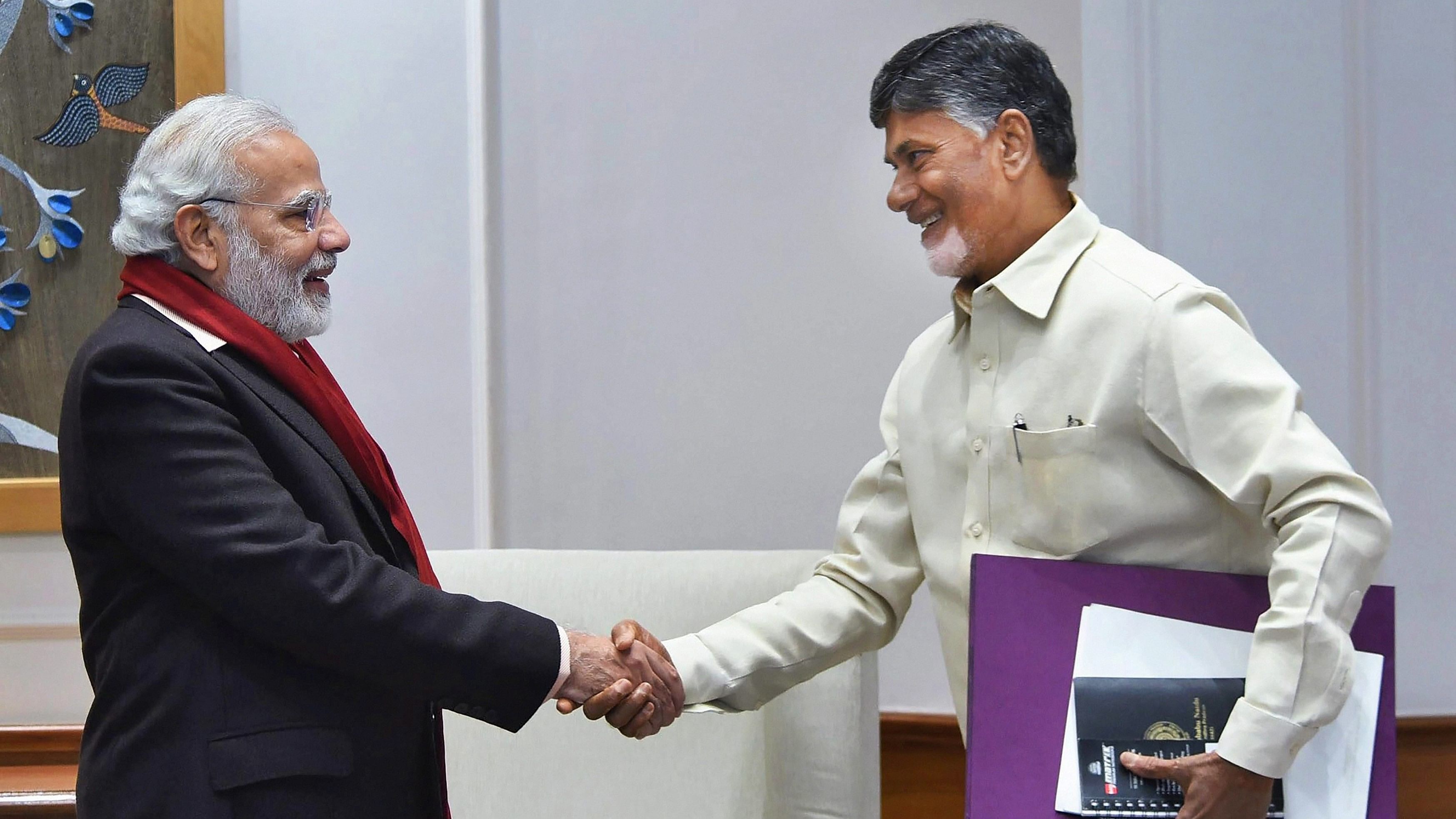 <div class="paragraphs"><p>In this file photo Prime Minister Narendra Modi is seen with TDP President and Andhra Pradesh Chief Minister N Chandrababu Naidu in New Delhi.</p></div>