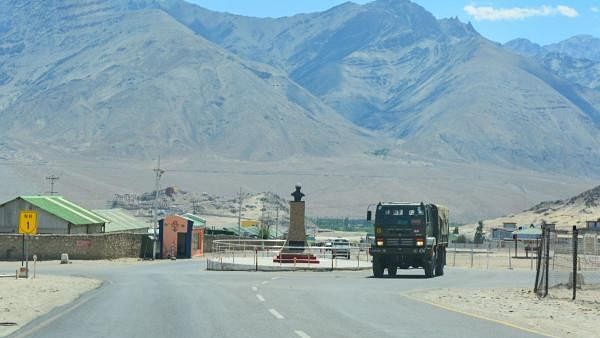 <div class="paragraphs"><p>File photo showing an army truck moving towards LAC, amid India-China border dispute in eastern Ladakh, in Leh. </p></div>