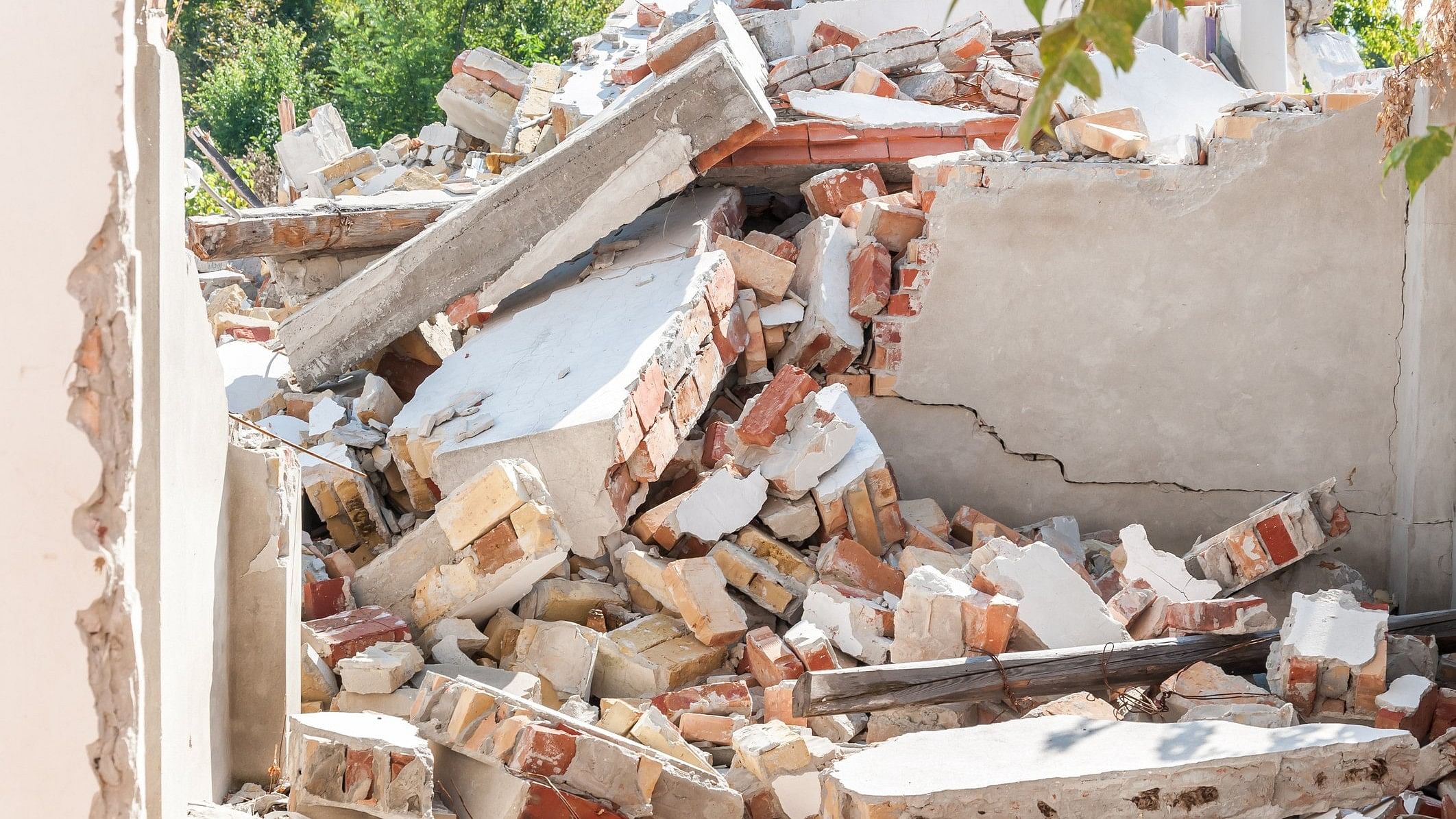 <div class="paragraphs"><p>Representative image of rubble from a wall collapse.</p></div>