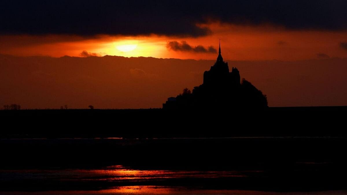 <div class="paragraphs"><p>The iconic Mont Saint-Michel is seen at sunset in the French western region of Normandy, France, March 11, 2024.</p></div>