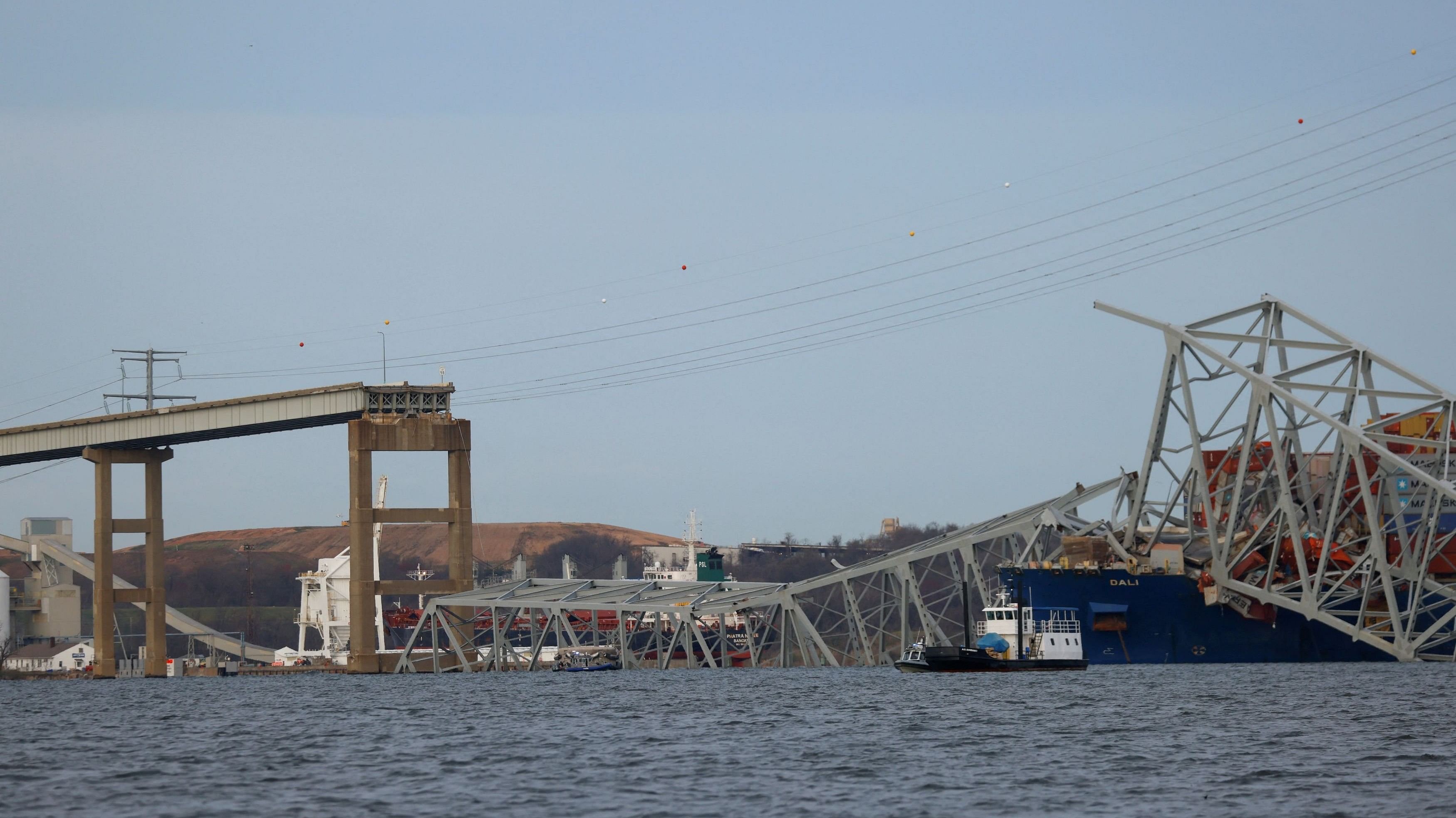 <div class="paragraphs"><p>A view of the Dali cargo vessel which crashed into the Francis Scott Key Bridge causing it to collapse in Baltimore, Maryland, US, March 26, 2024.  </p></div>
