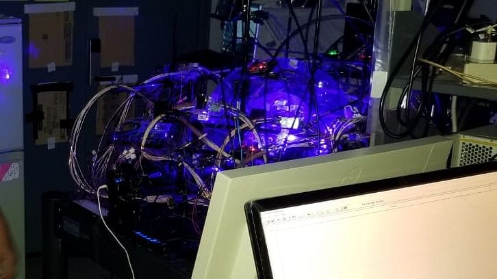 <div class="paragraphs"><p>A photo of the&nbsp;optic based vortex quantum computer.</p></div>