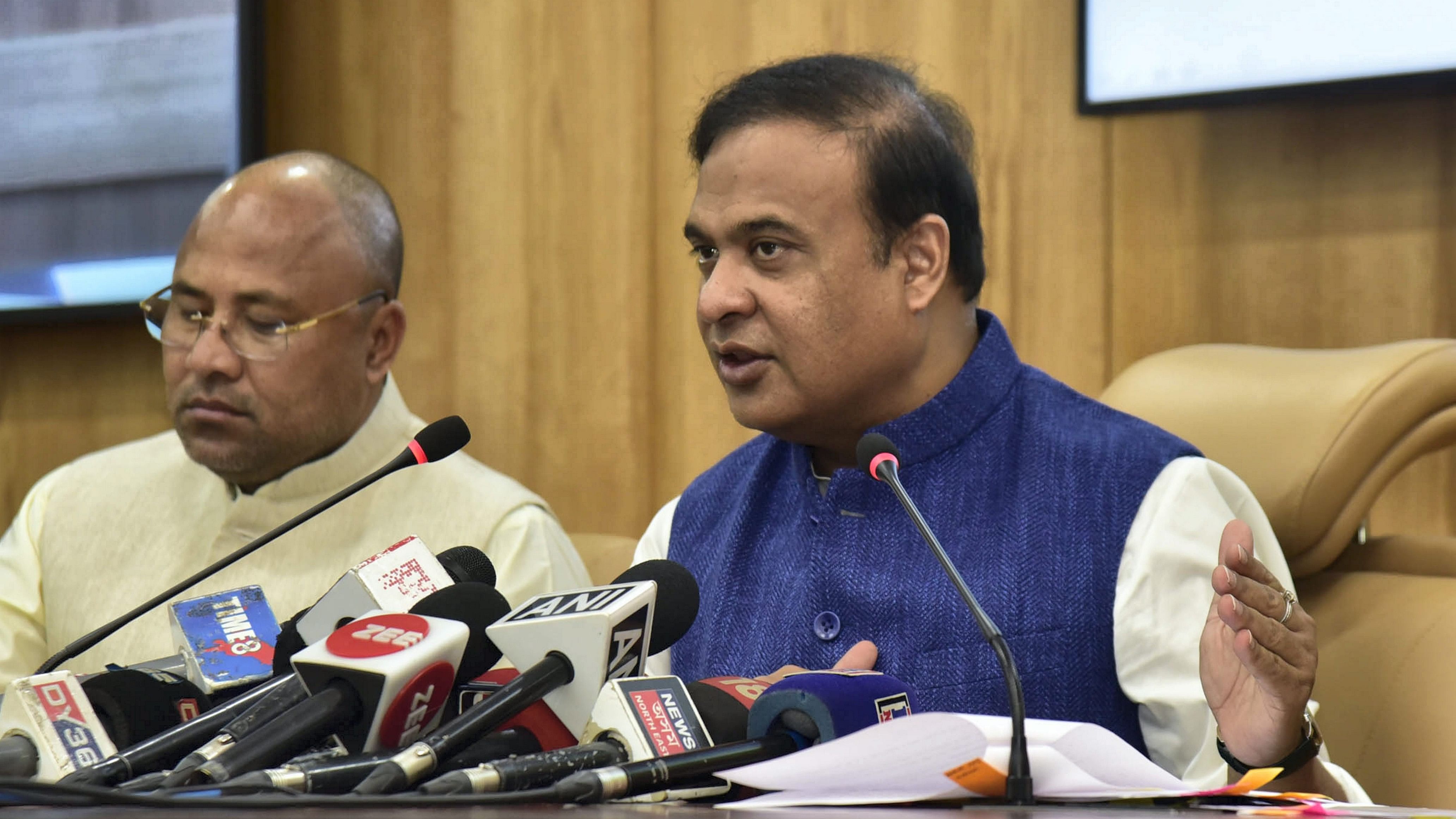 <div class="paragraphs"><p>Assam Chief Minister Himanta Biswa Sarma addresses the media, at Assam Secretariat in Guwahati, on Thursday.</p></div>