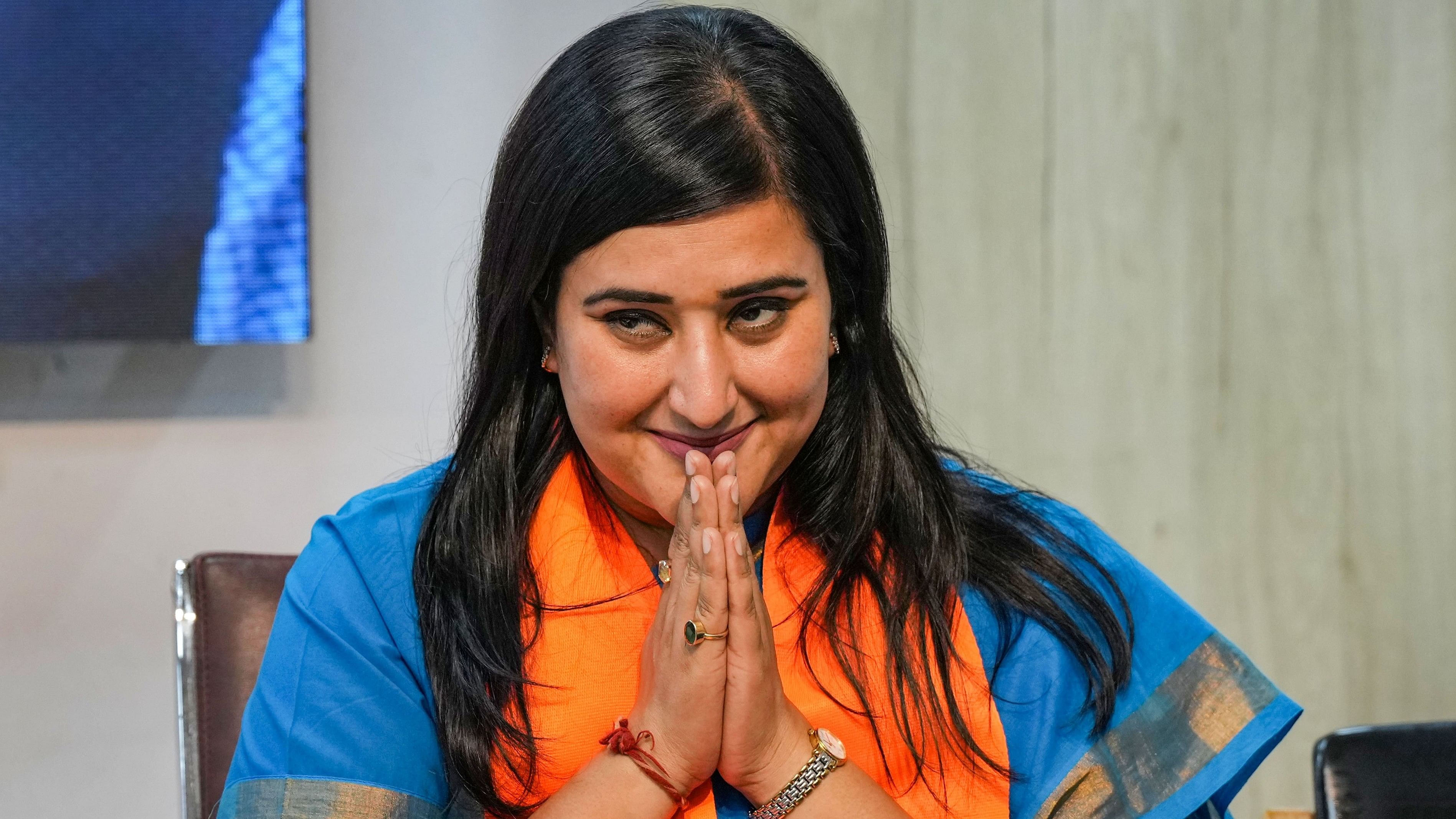 <div class="paragraphs"><p>New Delhi: BJP candidate from Delhi for the upcoming Lok Sabha elections Bansuri Swaraj during a press conference, in New Delhi, Monday, March 18, 2024.</p></div>