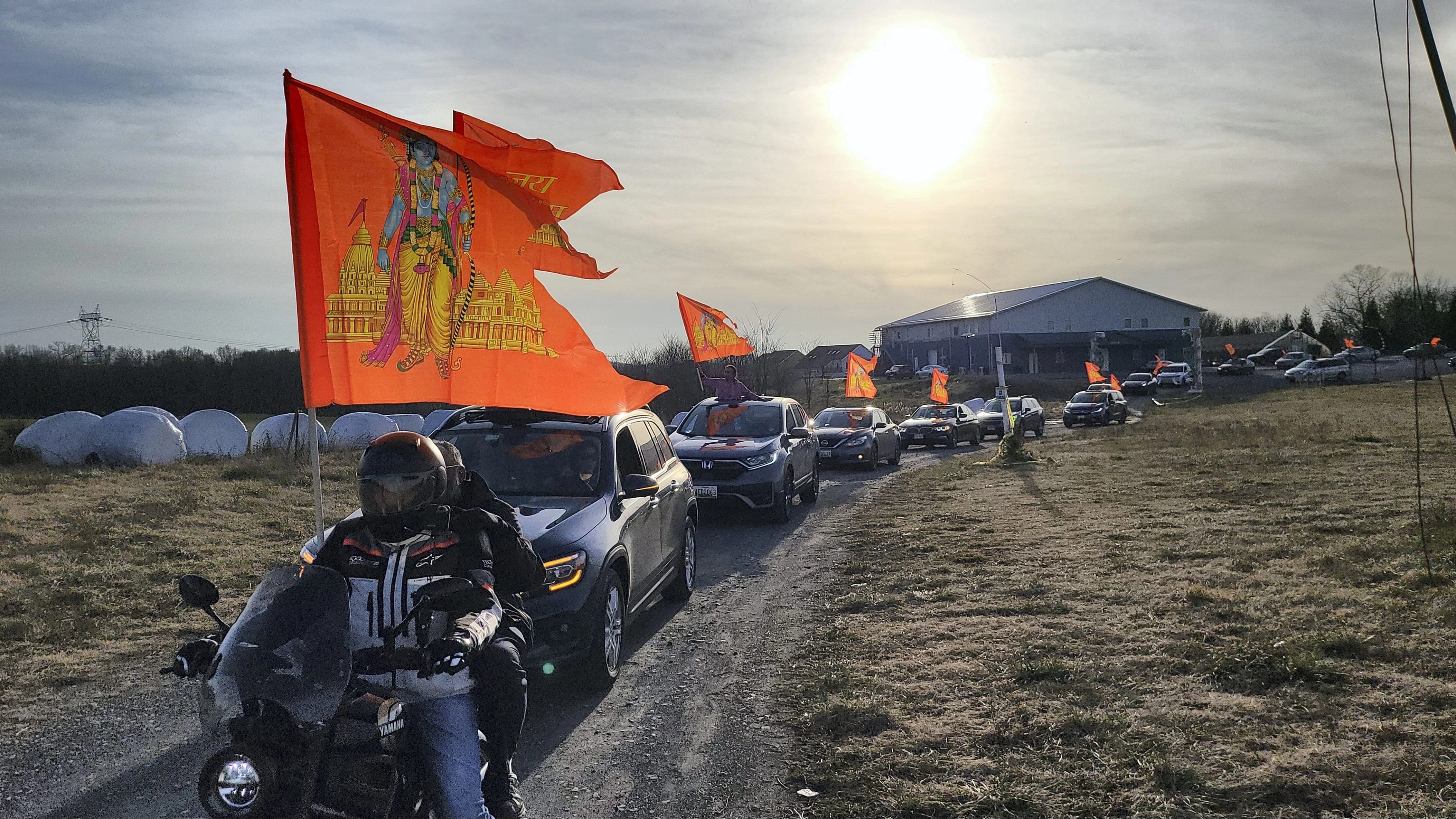 <div class="paragraphs"><p>Members of the Hindu American community took part in a car rally in a Maryland suburb of Washington, before the inauguration Ram Mandir in India.</p></div>