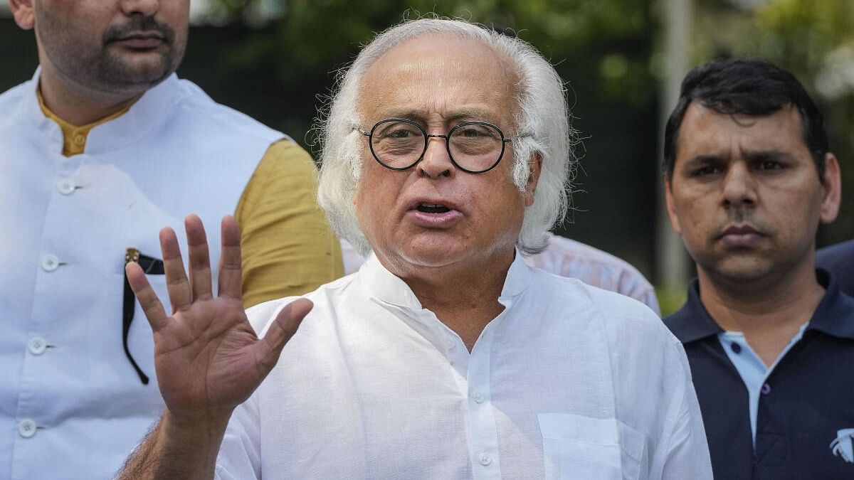 <div class="paragraphs"><p>Congress leader Jairam Ramesh talks to the media at AICC headquarters in New Delhi.</p></div>