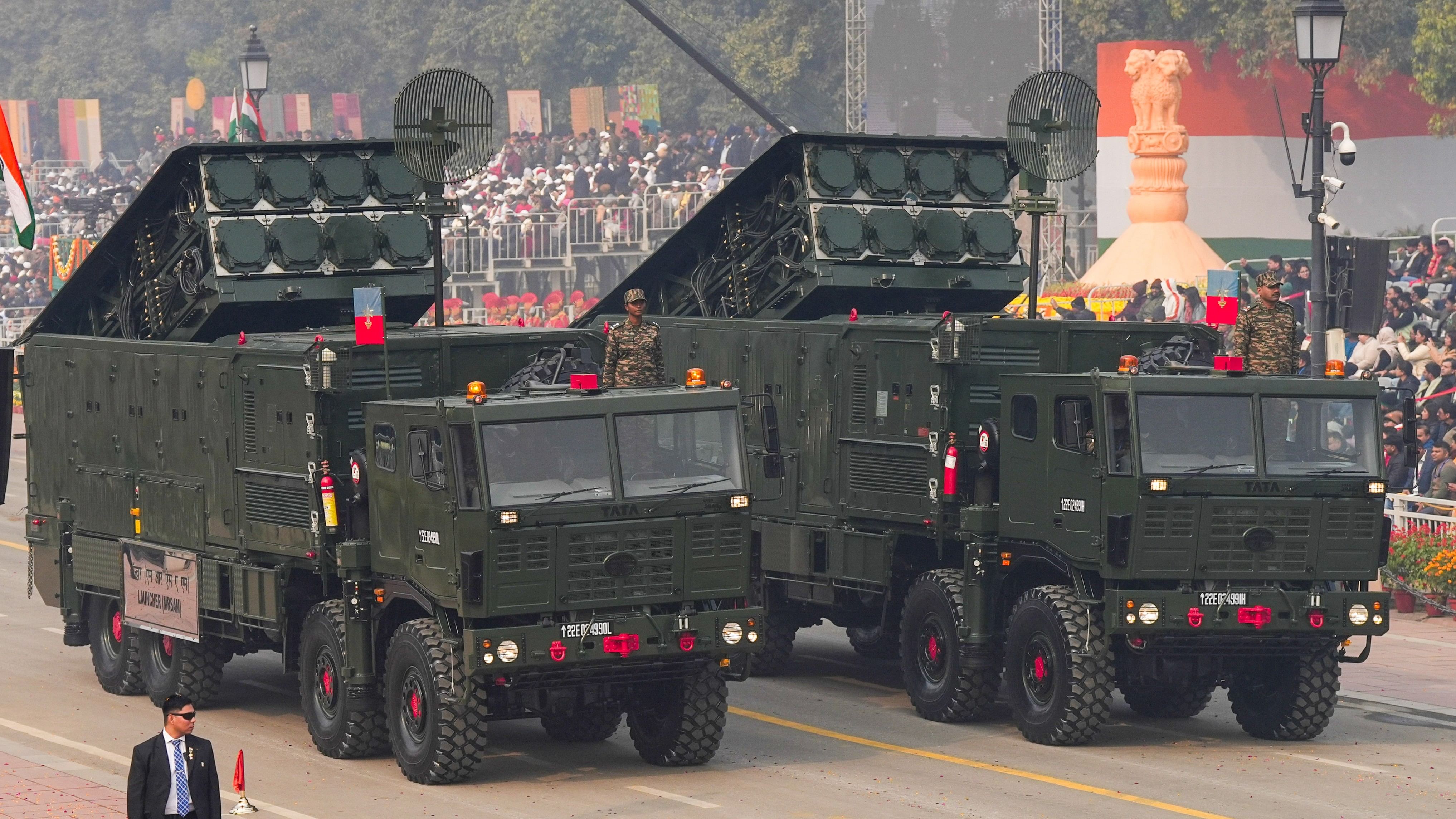 <div class="paragraphs"><p>Missile systems used by the Indian Army are seen during the Republic Day Parade, Jan 26, 2024.</p></div>