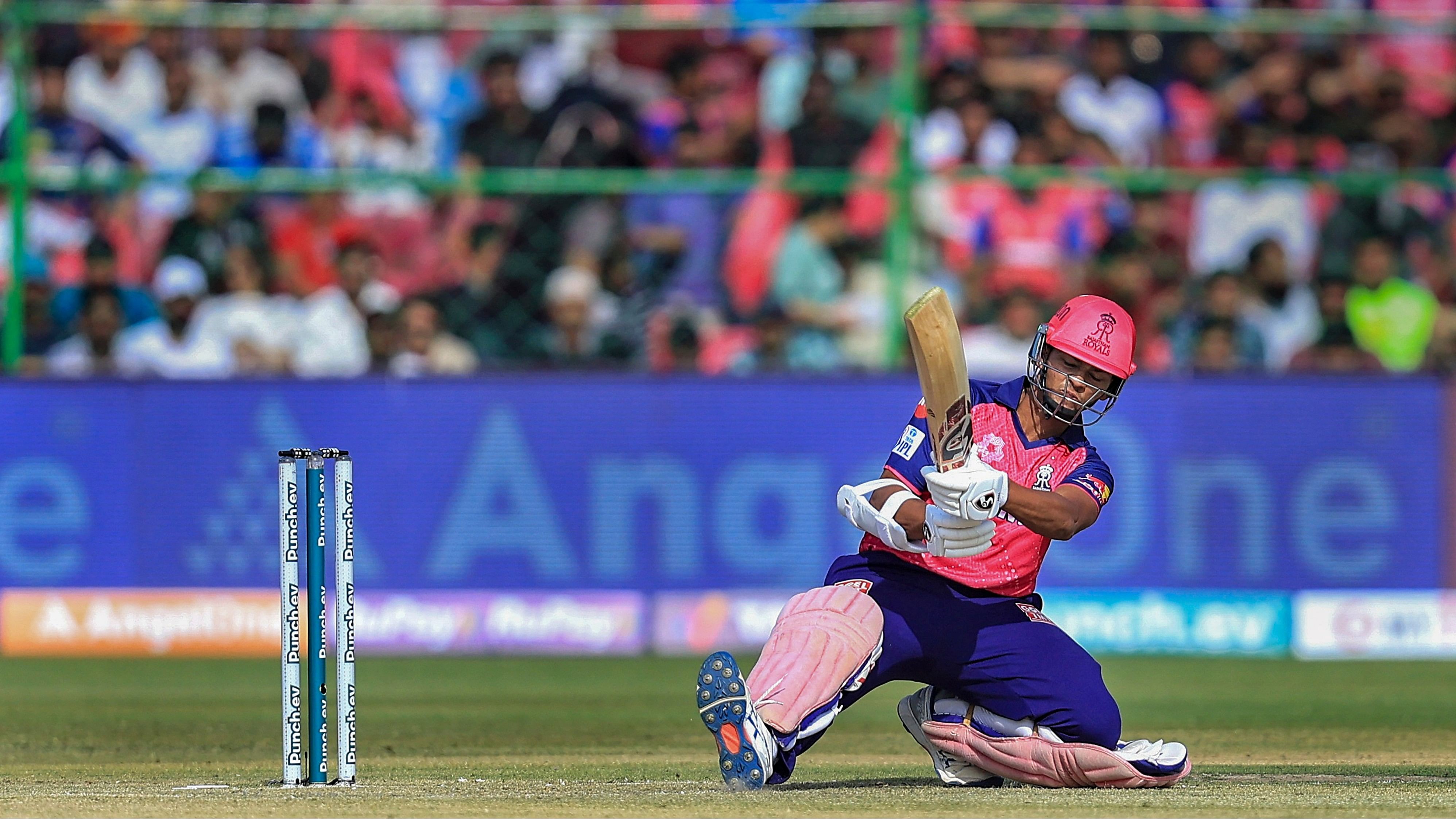 <div class="paragraphs"><p>Rajasthan Royals batter Jos Butler plays a shot during the IPl 2024 T20 cricket match between Lucknow Super Giants and Rajasthan Royals at SMS Stadium, in Jaipur, Sunday, March 24, 2024. </p></div>