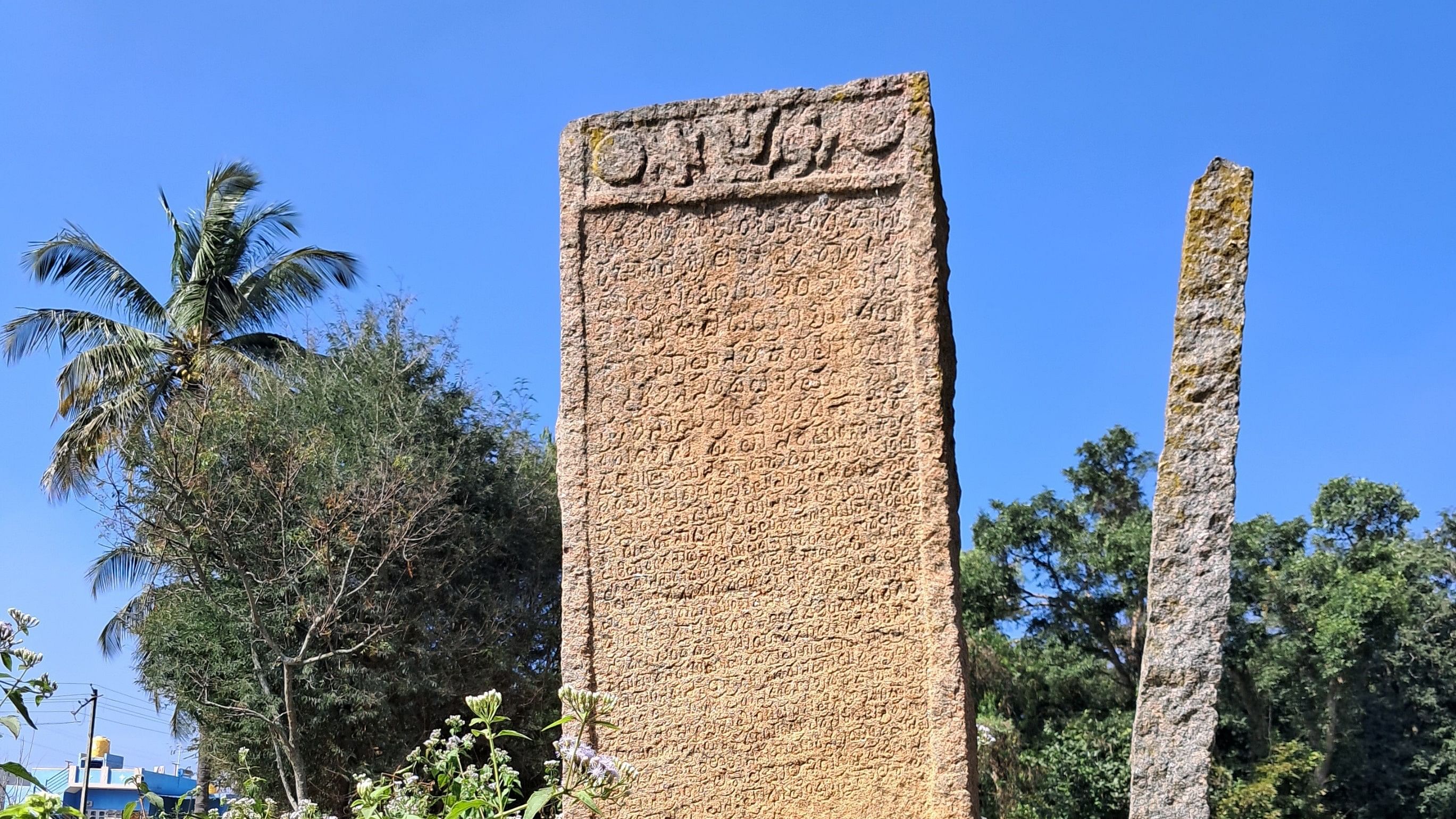 The seven-foot inscription in Narasipura. 