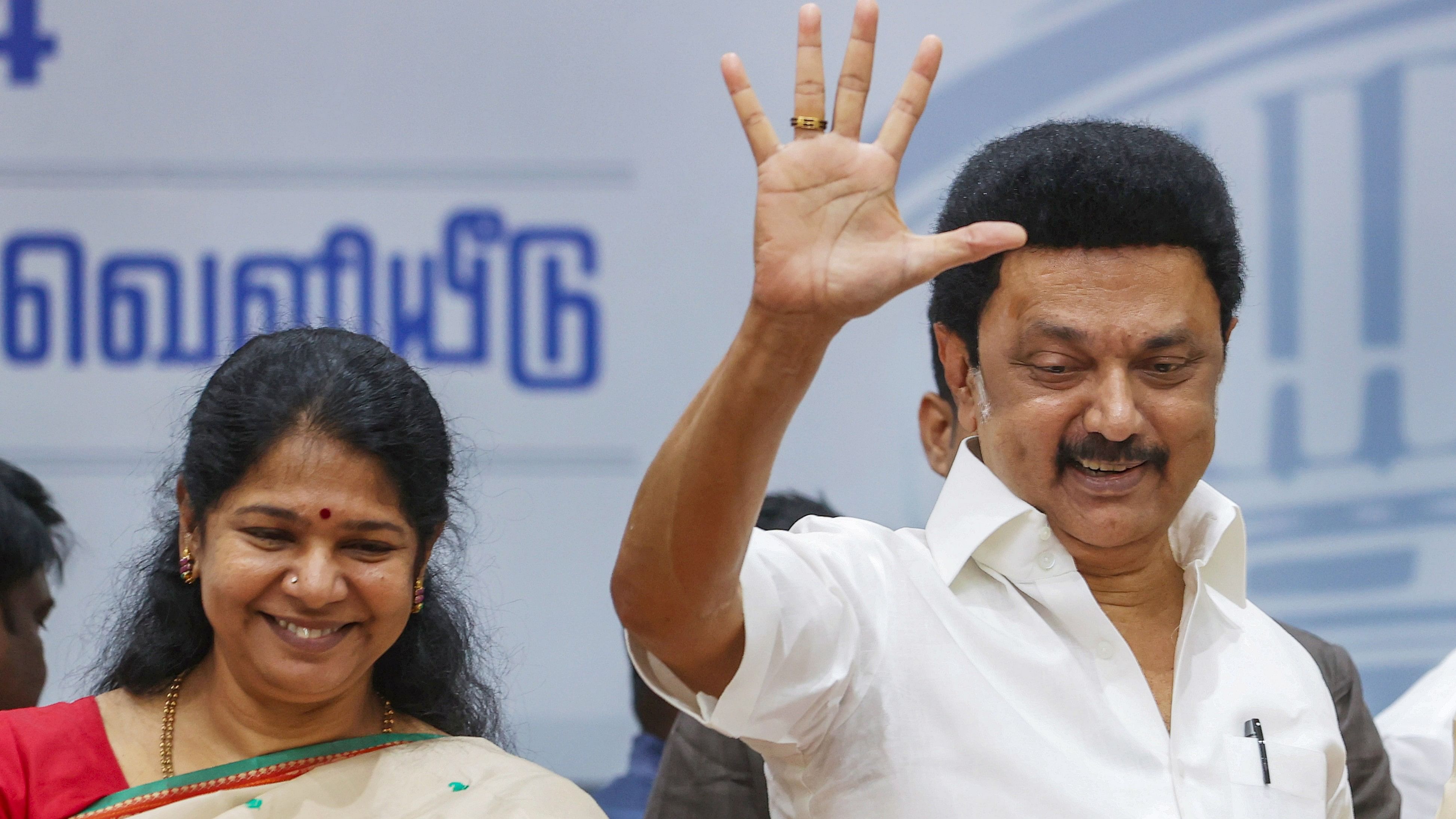 <div class="paragraphs"><p>File photo of&nbsp;Chief Minister and Dravida Munnetra Kazhagam (DMK) chief MK Stalin with party leader Kanimozhi</p></div>