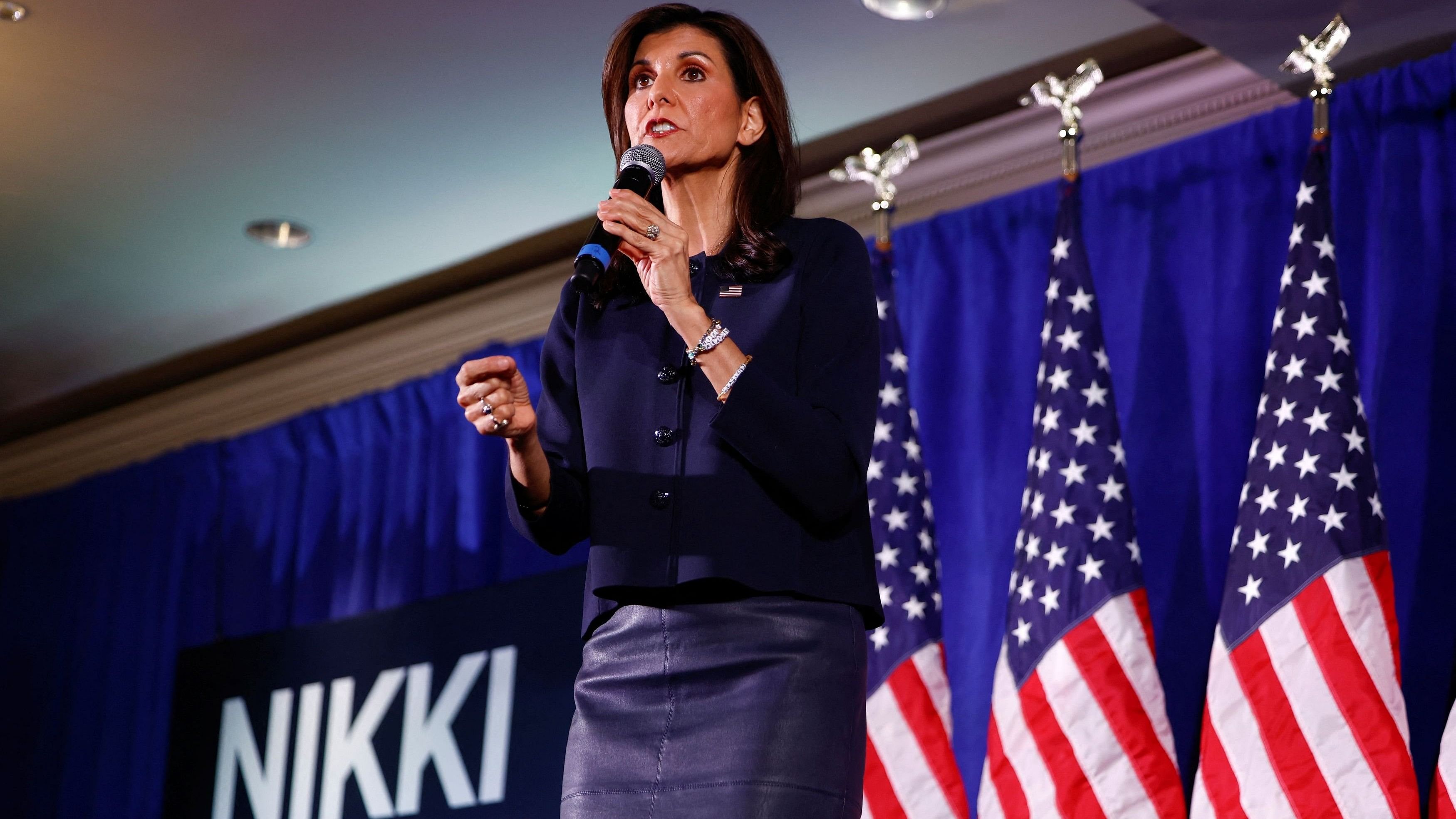 <div class="paragraphs"><p>Republican presidential candidate and former US Ambassador to the United Nations Nikki Haley speaks at an event for the DC Republican Party in Washington, US, March 1, 2024.</p></div>