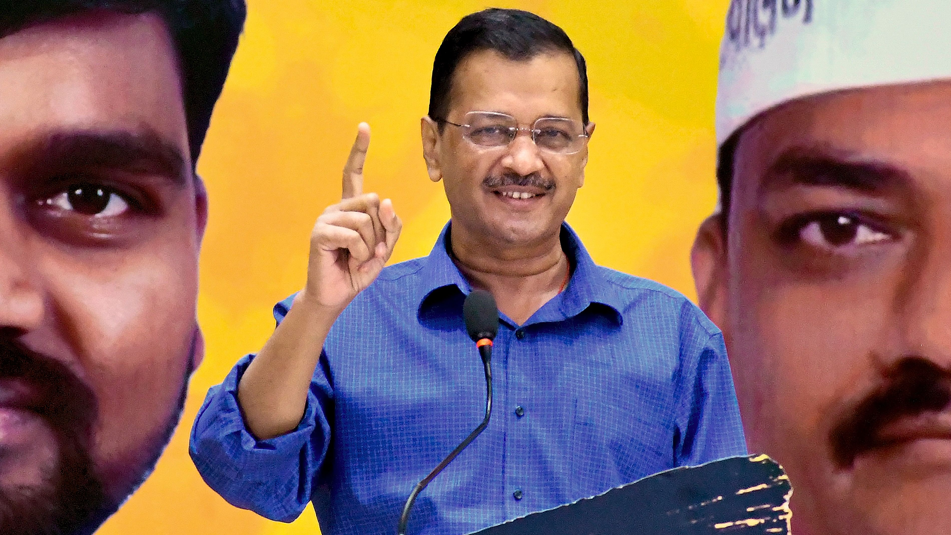 <div class="paragraphs"><p>Delhi Chief Minister Arvind Kejriwal speaks during a public meeting, ahead of the Lok Sabha elections, in Vadodara, on Friday.</p></div>