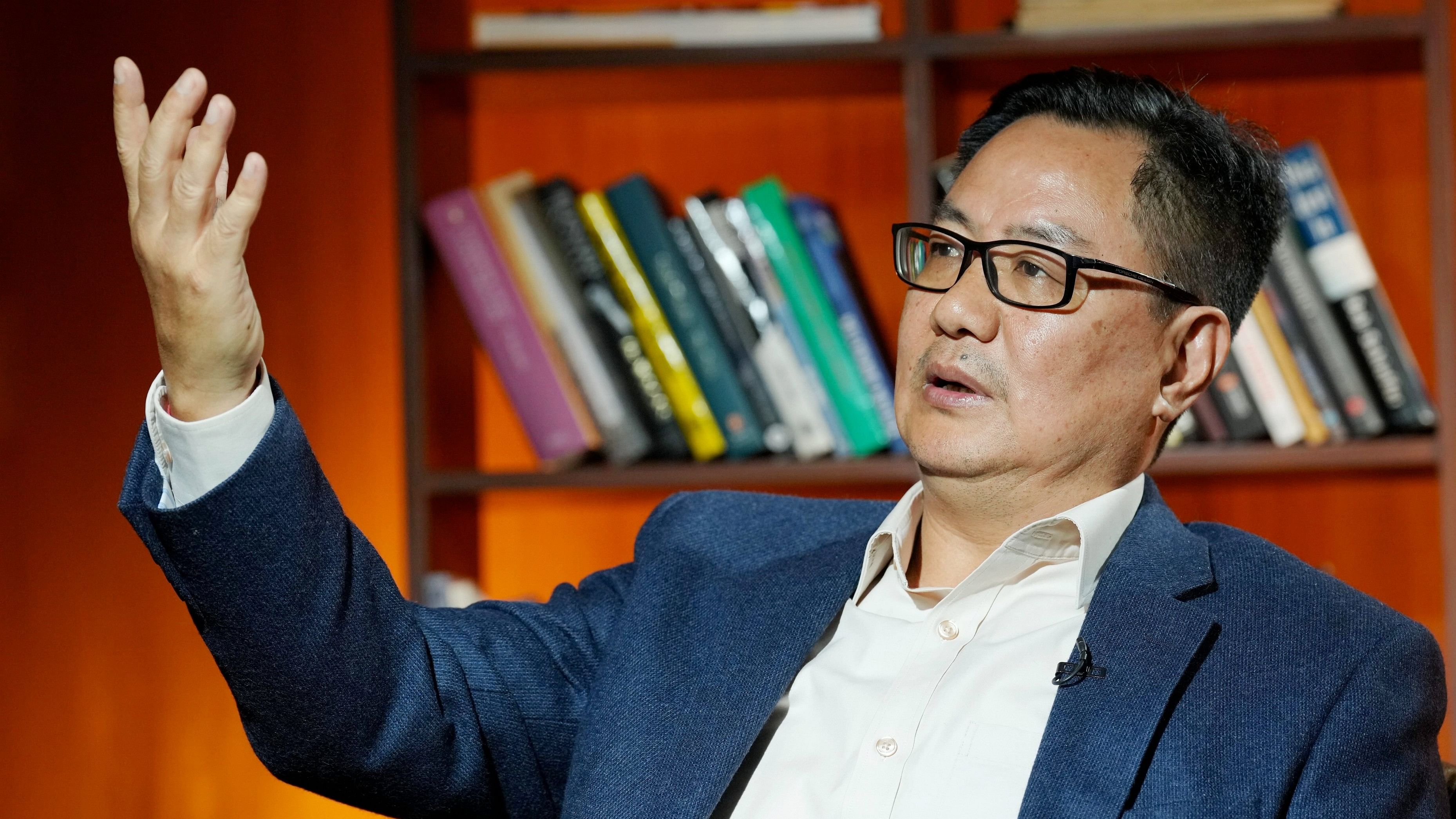 <div class="paragraphs"><p> Kiren Rijiju speaks during an interview with <em><em>PTI</em></em>, in New Delhi, earlier this month.</p></div>