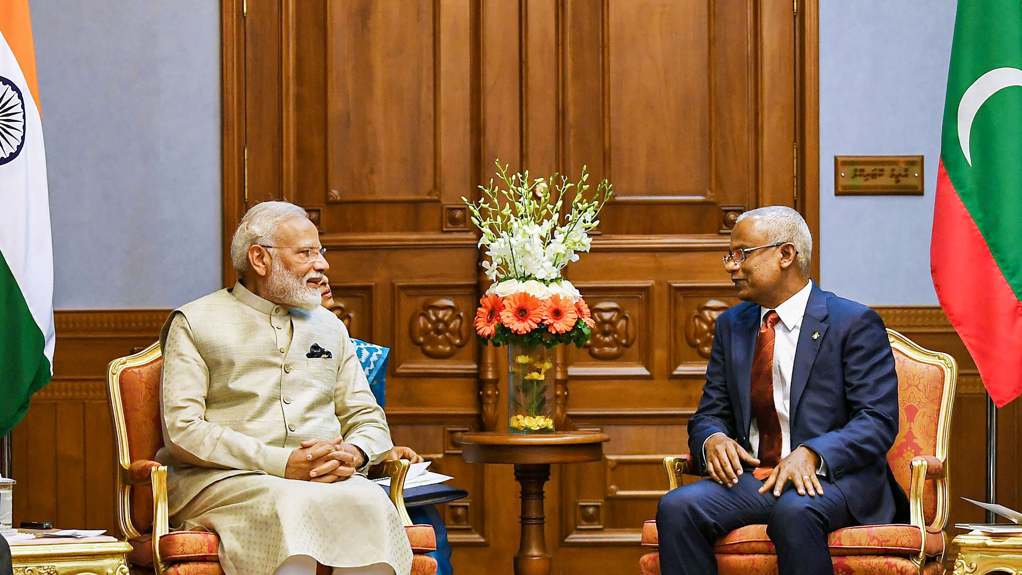 <div class="paragraphs"><p>File Photo:&nbsp;Prime Minister Narendra Modi with then President of Maldives Ibrahim Mohamed Solih at Male, in Maldives, June 8, 2019.</p></div>