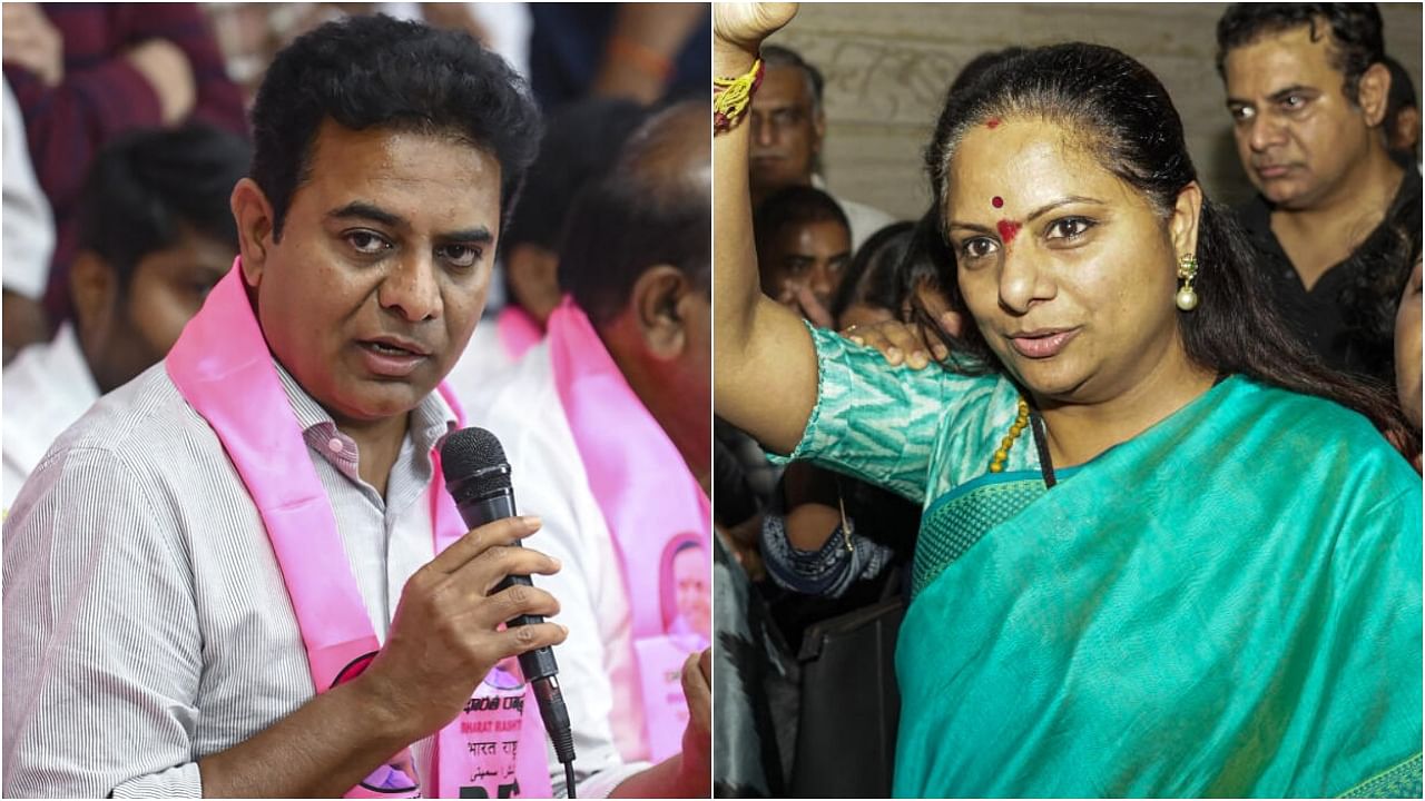 <div class="paragraphs"><p>BRS leader K T Rama Rao(L) K Kavitha.&nbsp;</p></div>