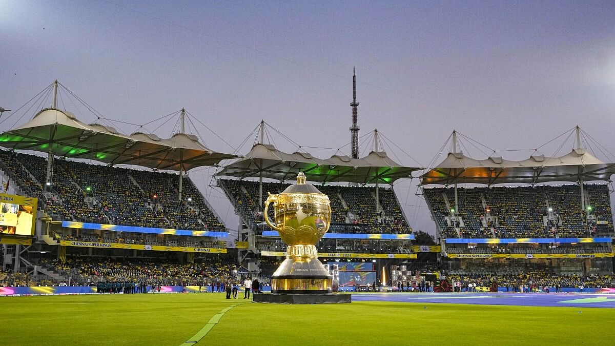 <div class="paragraphs"><p>A replica of the IPL trophy at MA Chidambaram Stadium in Chennai, which will host the IPL final.</p></div>