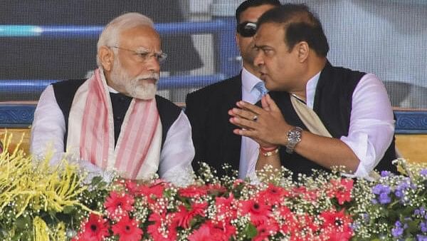 <div class="paragraphs"><p>Prime Minister Narendra Modi with Assam Chief Minster Himanta Biswa Sarma during the inauguration of various developmental projects, in Guwahati, Sunday, Feb. 4, 2024.</p></div>