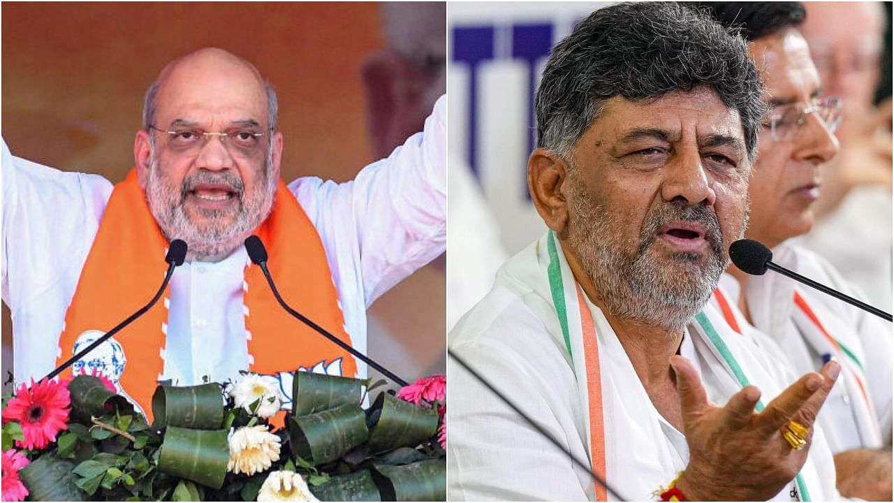 <div class="paragraphs"><p>Amit Shah (L); D K Shivakumar. </p></div>