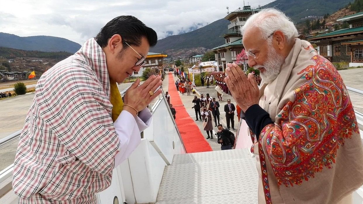 <div class="paragraphs"><p>PM Modi with Bhutanese counterpart&nbsp;Tshering Tobgay.</p></div>
