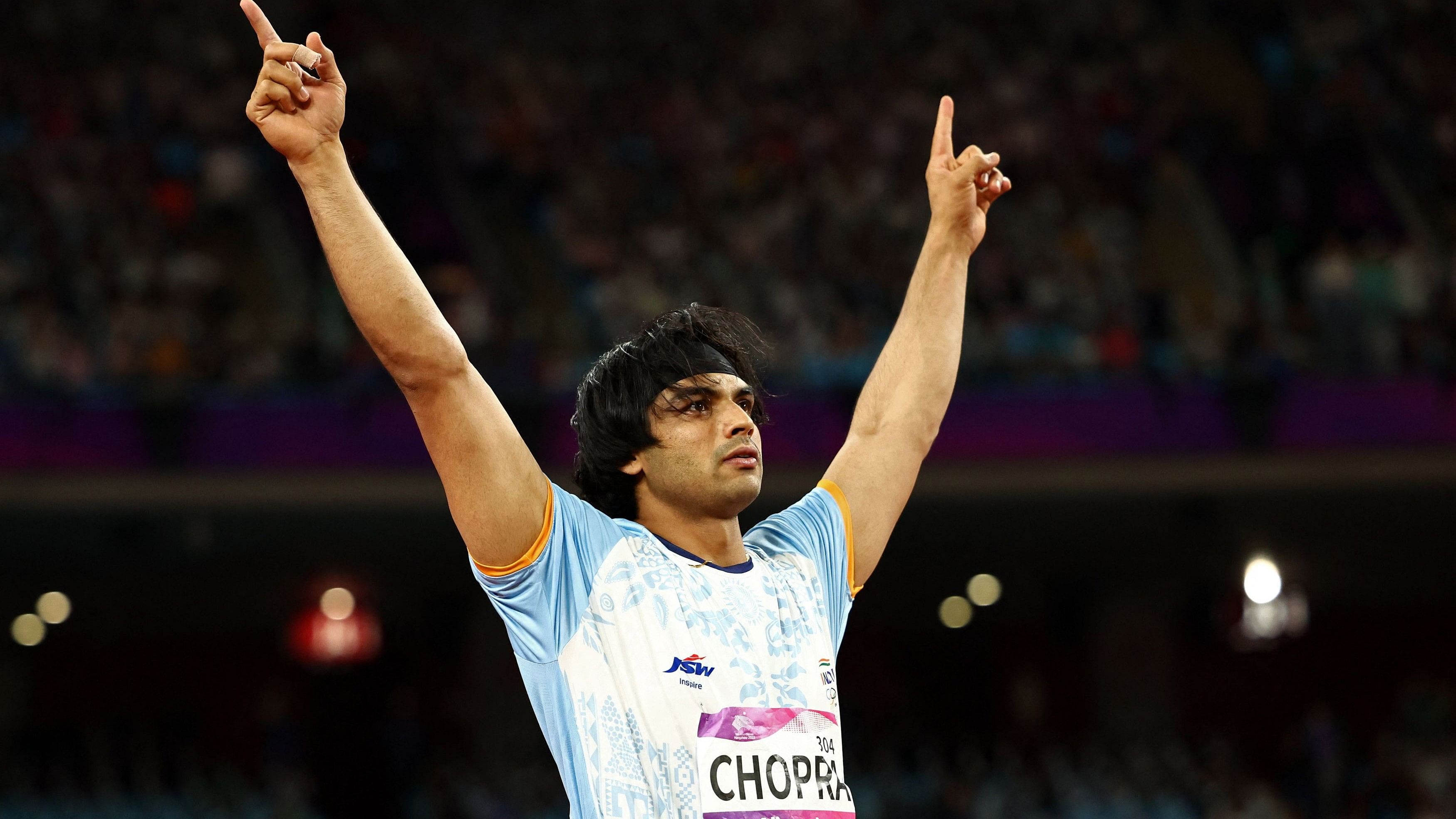 <div class="paragraphs"><p>India's Neeraj Chopra reacts during the Men's Javelin Throw final.</p></div>