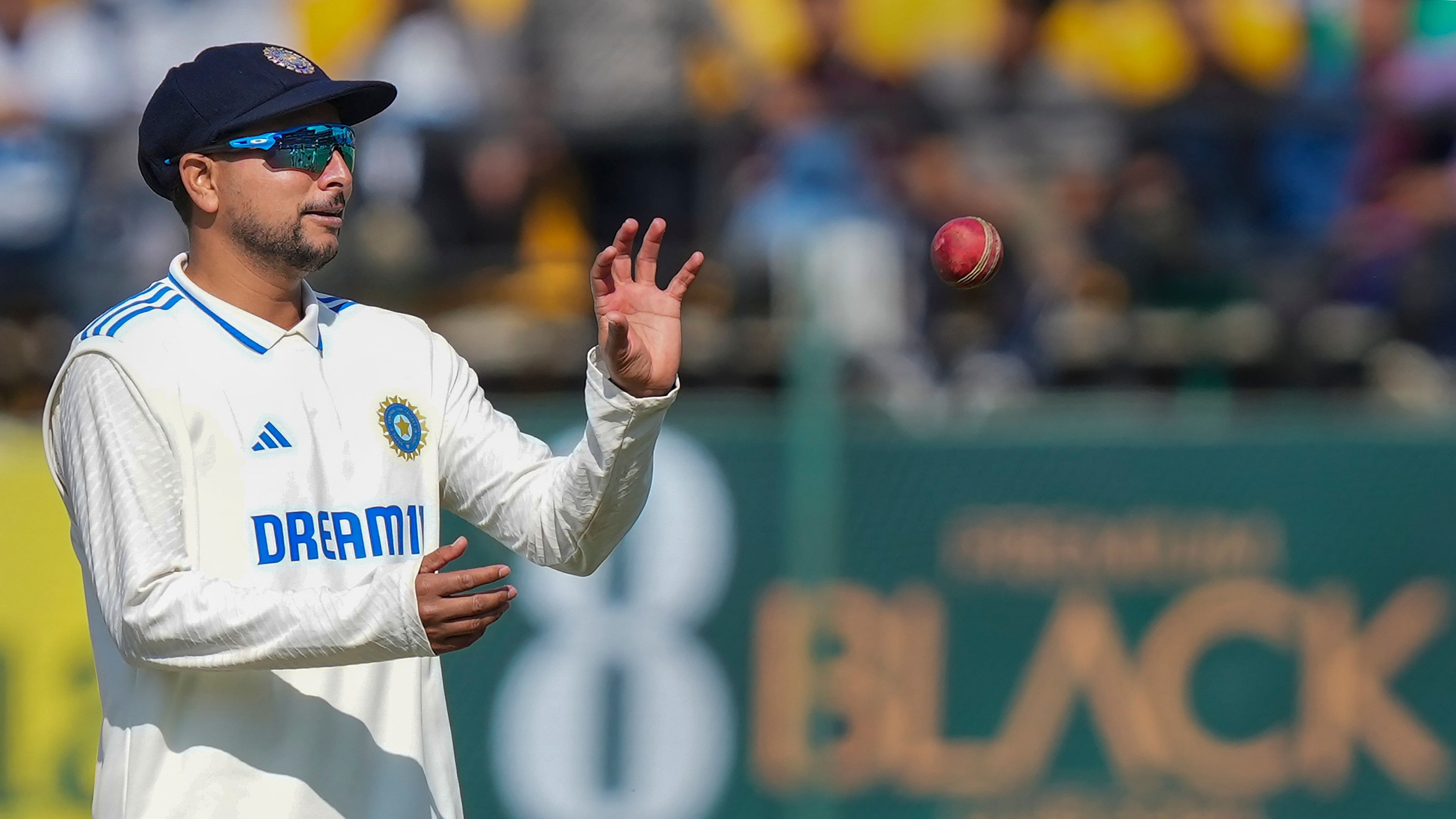 <div class="paragraphs"><p>India's Kuldeep Yadav during the first day of the fifth Test cricket match between India and England, in Dharamshala, Thursday, March 7, 2024. </p></div>