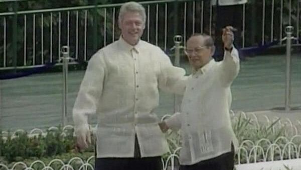 <div class="paragraphs"><p>This 1996 screengrab shows Bill Clinton, then&nbsp;US President, and Philippines' then President Fidel Ramos at the APEC Summit in Manila, Philippines on November 24 of that year.</p></div>