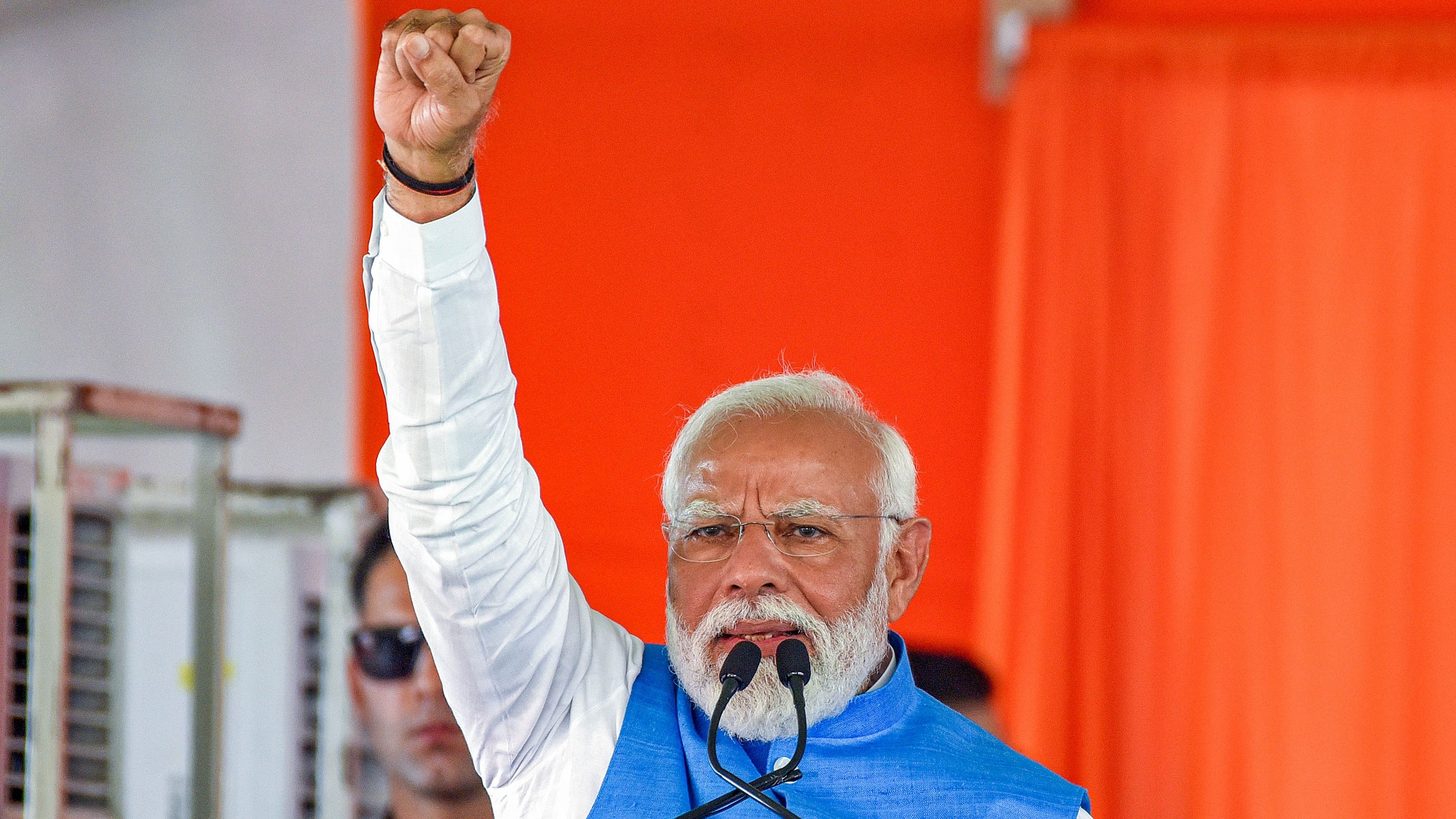 <div class="paragraphs"><p>Prime Minister Narendra Modi addresses during a public meeting ahead of Lok Sabha elections, in Nagarkurnool, Telangana, Saturday, March 16, 2024. </p></div>