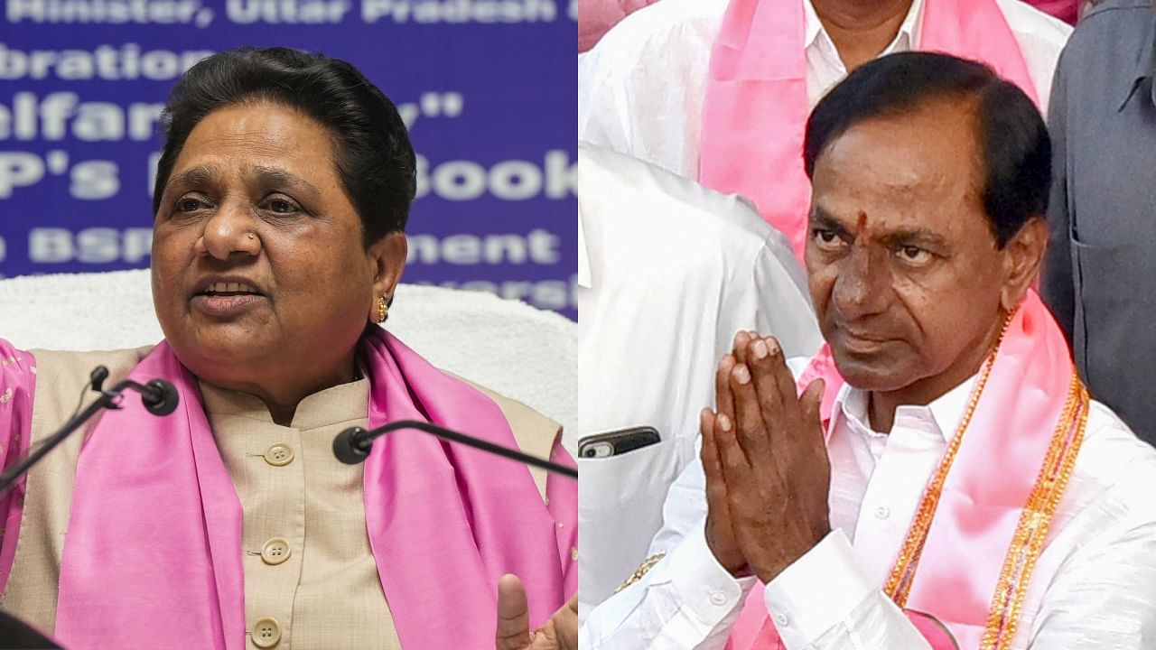 <div class="paragraphs"><p>(L to R) File pictures of Bahujan Samaj Party supremo Mayawati; Bharat Rashtra Samithi president and former Chief Minister K Chandrasekhar Rao</p></div>