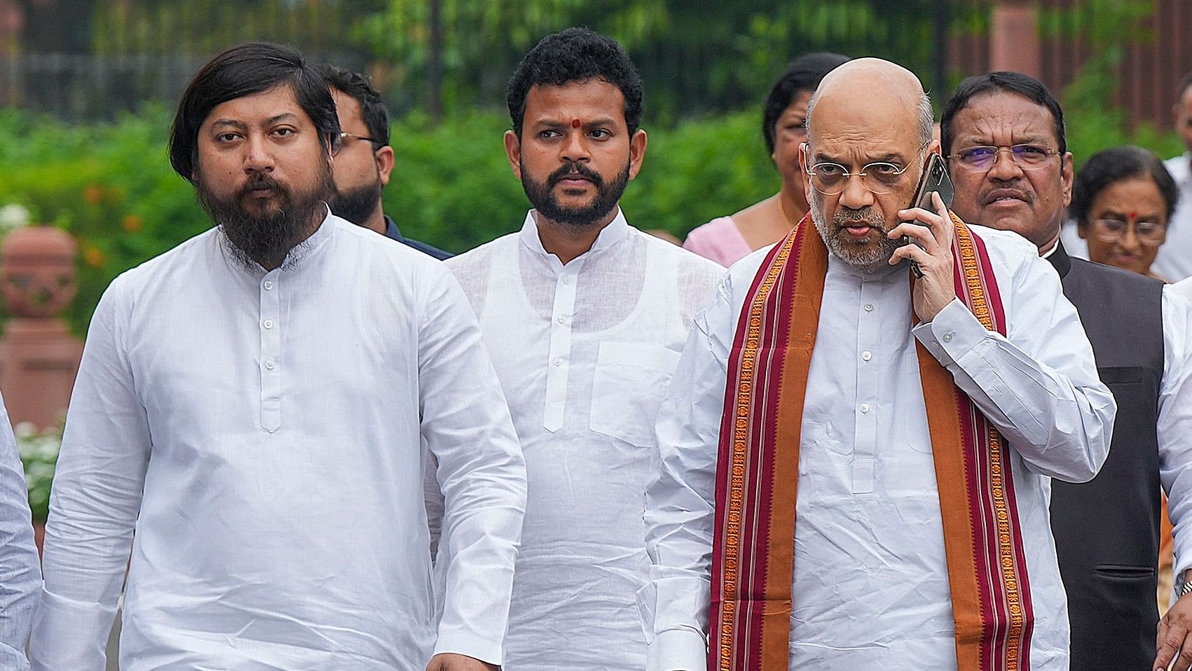<div class="paragraphs"><p>Union Home Minister Amit Shah with Union Ministers of State for Home Affairs Nisith Pramanik fter the 38th meeting of  Committee of Parliament on Official Language, in New Delhi, Friday, Aug. 4, 2023. </p></div>