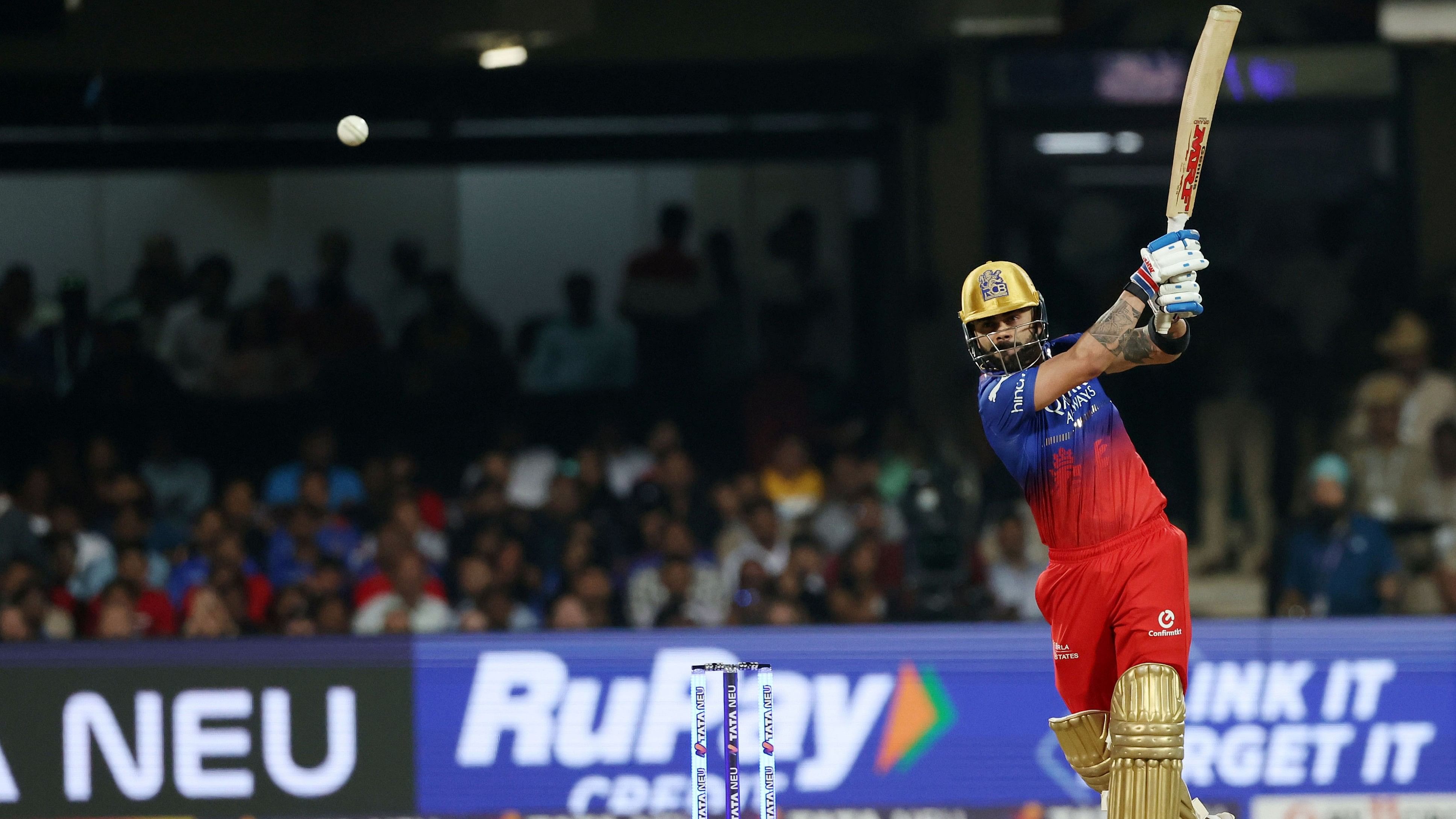 <div class="paragraphs"><p>Virat Kohli in action during the RCB vs Punjab IPL match</p></div>