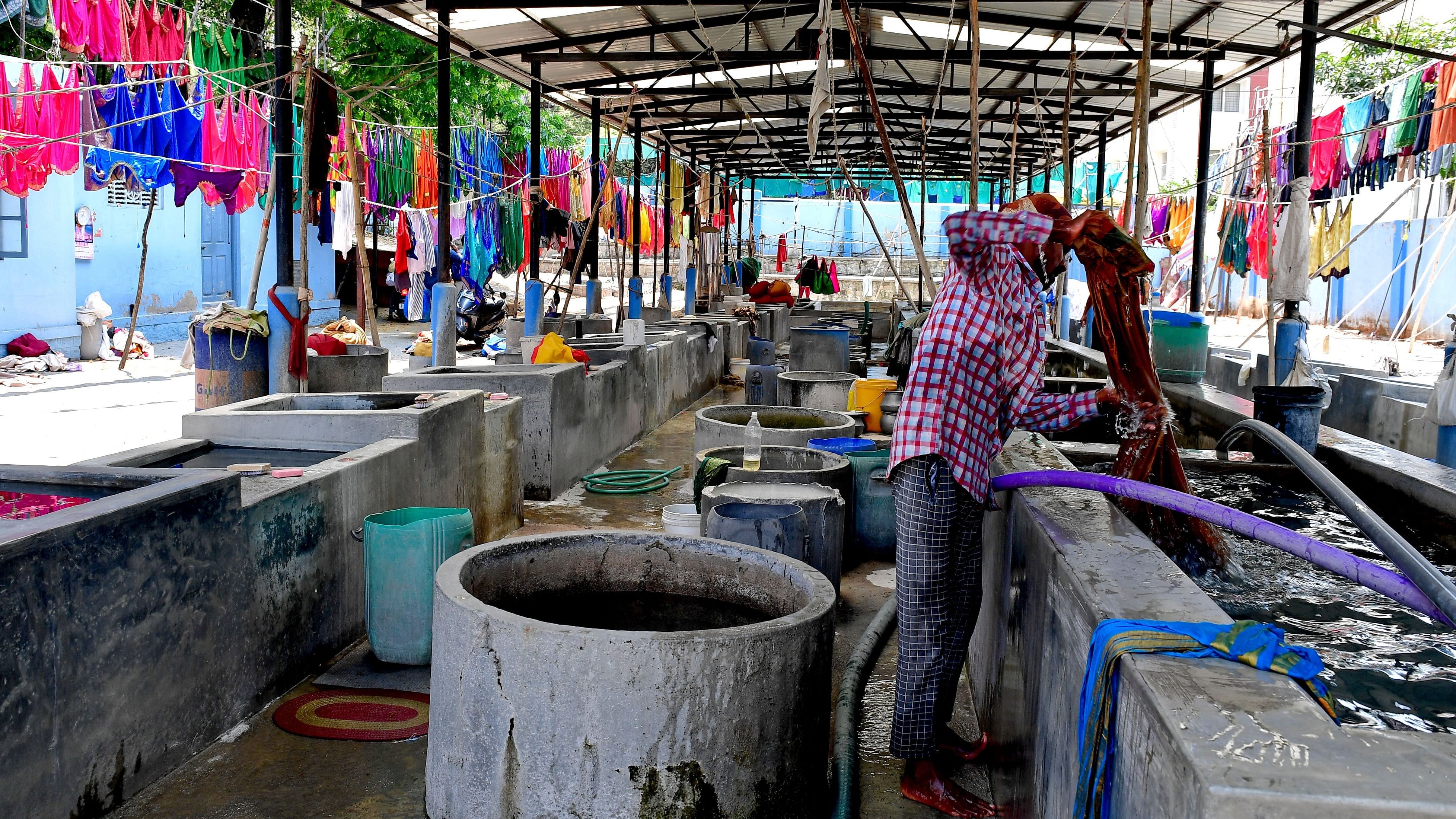 <div class="paragraphs"><p>The Rajajinagar dhobi ghat. Workers here say they depend on just one borewell.&nbsp;</p></div>