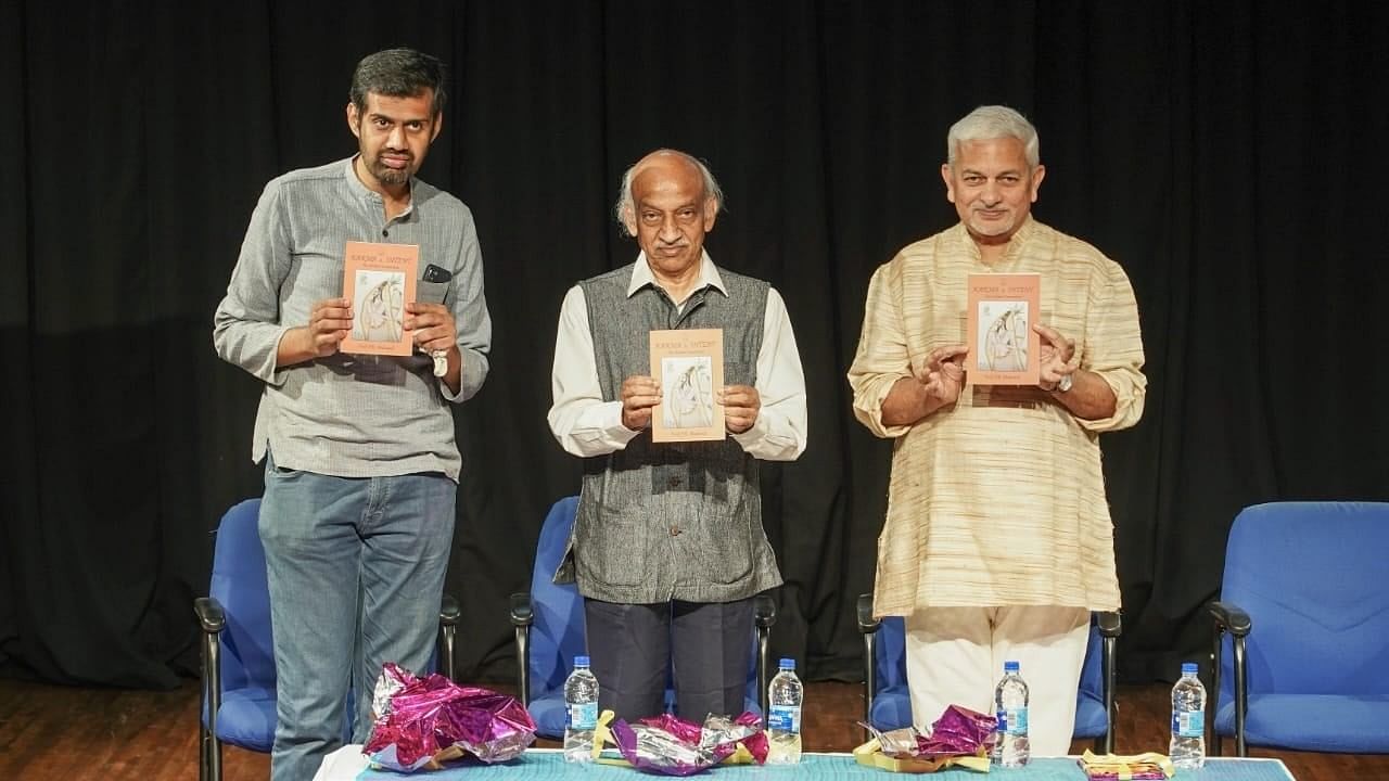 P R Mukund (third from left) with his book.