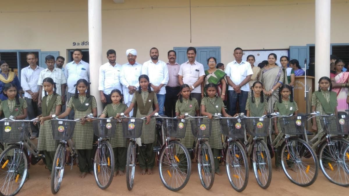 
The students of Government High School, Konajepadavu received bicycles from the government.
