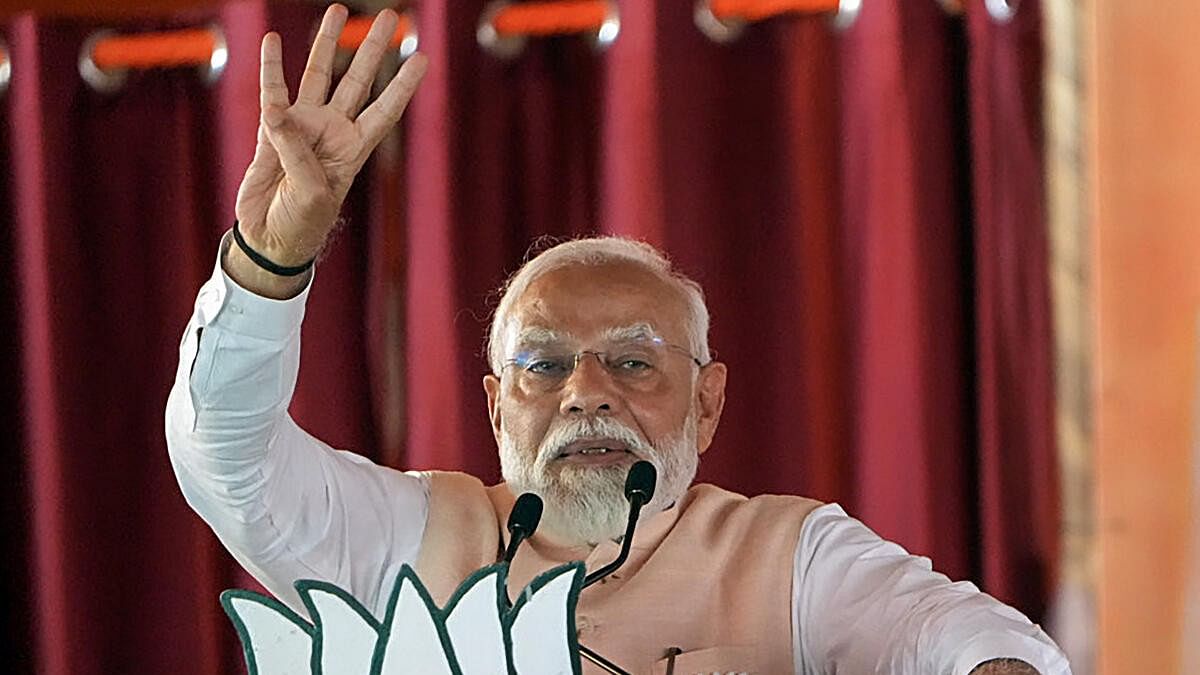 <div class="paragraphs"><p>PM Modi addresses an election rally in Meerut.&nbsp;</p></div>