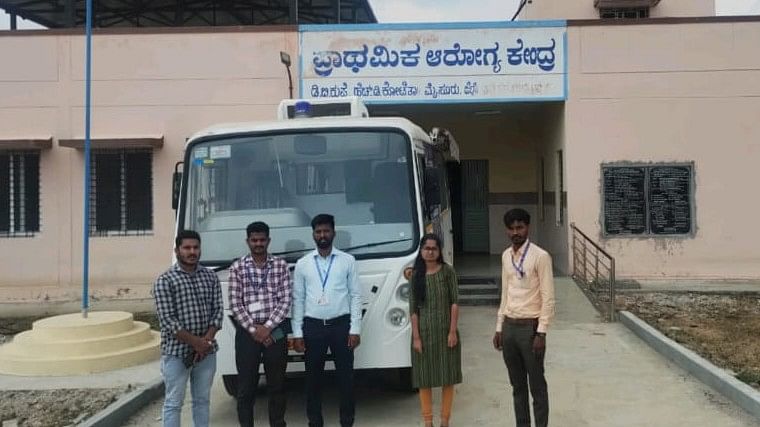 <div class="paragraphs"><p>Ambulance facilitated by Health department to the DB Kuppe PHC in HD Kote taluk, Mysuru district on Tuesday.</p></div>