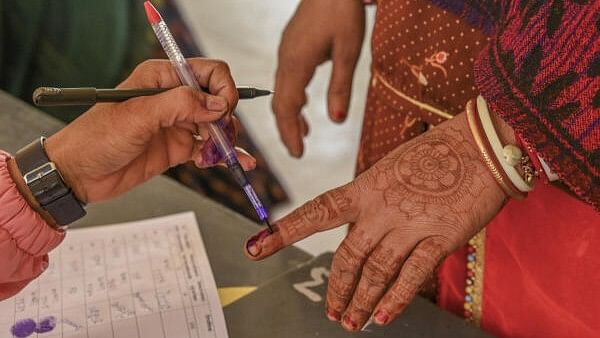 <div class="paragraphs"><p>A polling official applies ink on a voter's finger. Representative image for voting.</p></div>