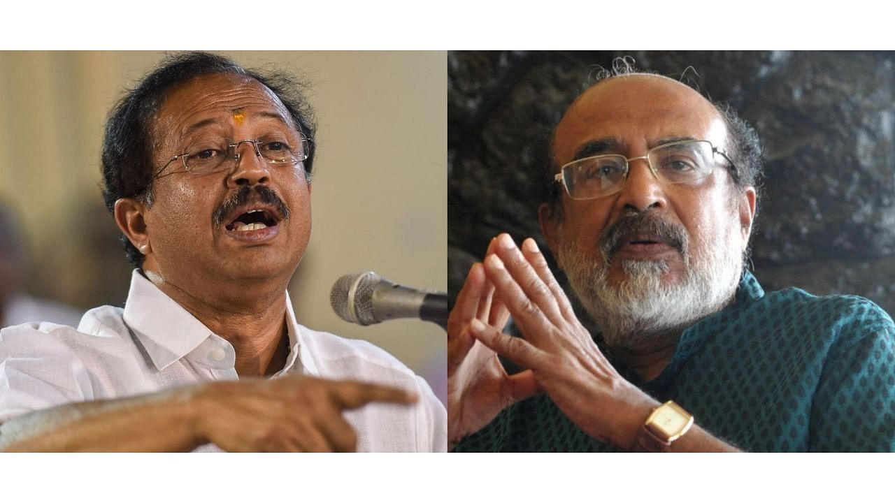 <div class="paragraphs"><p>Union Minister V Muraleedharan and senior CPI (M) leader T M Thomas Isaac.</p></div>