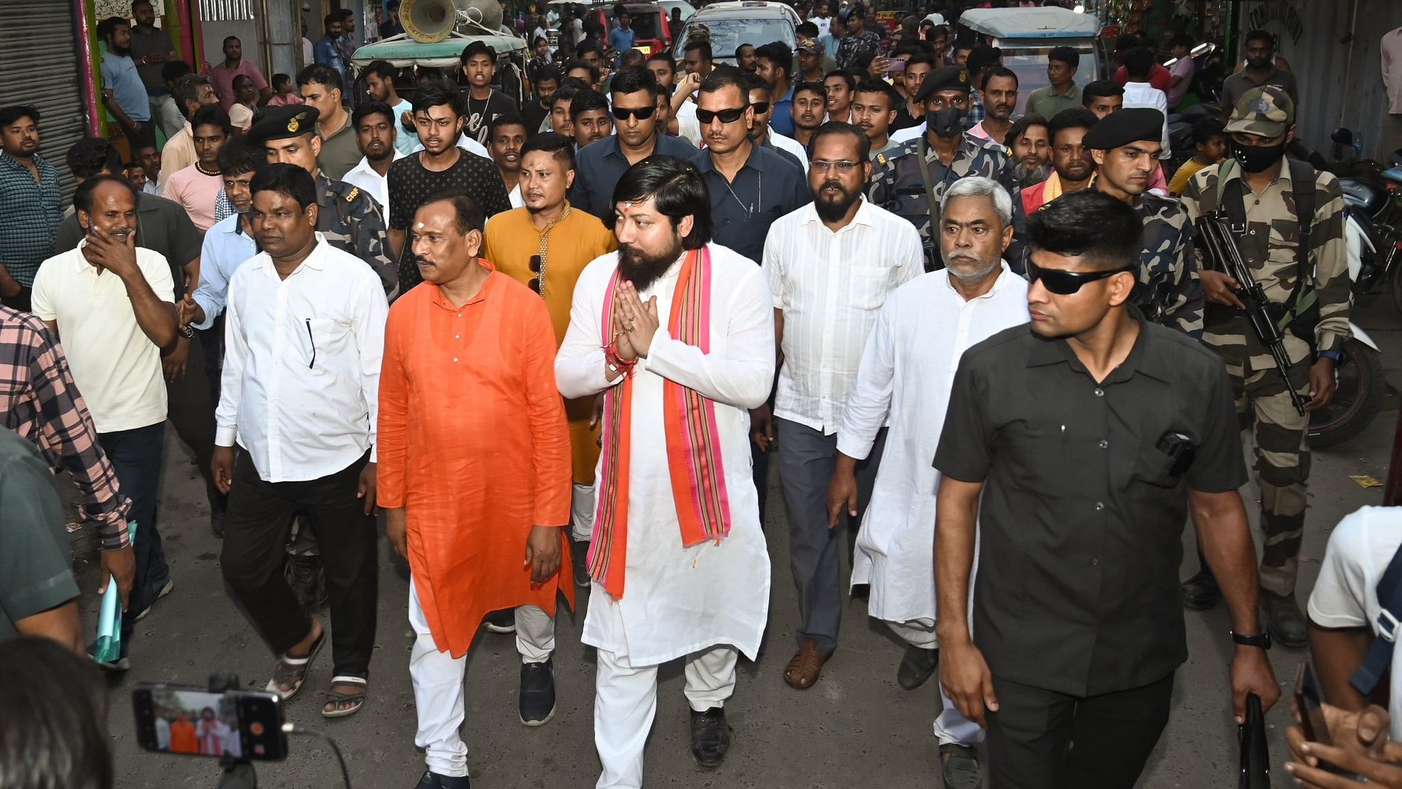 <div class="paragraphs"><p>MoS Home Nisith Paramanik during rally in Cooch Behar.</p></div>