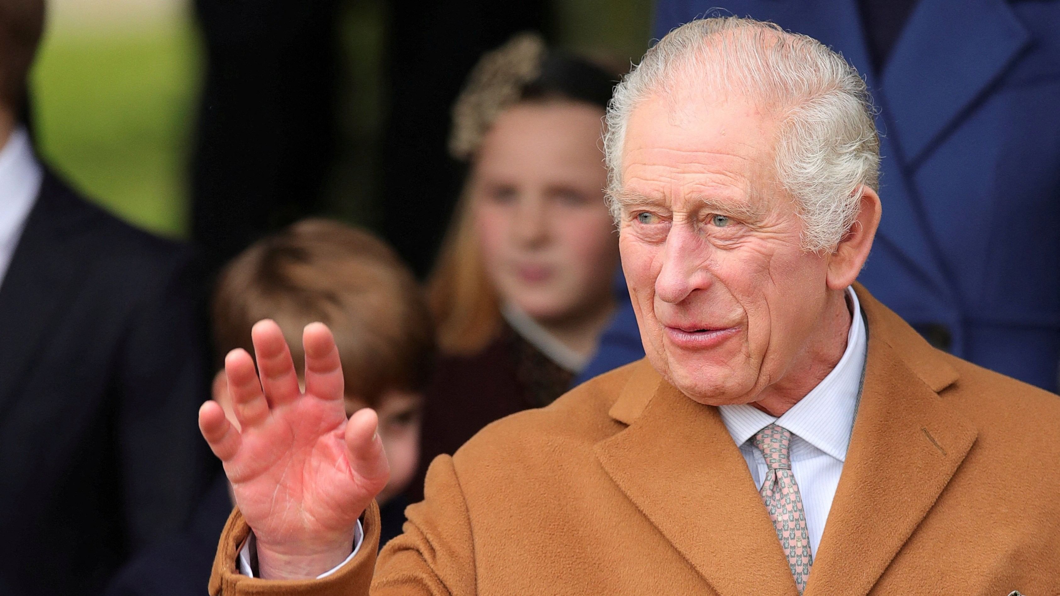 <div class="paragraphs"><p>Britain's King Charles attends the Royal Family's Christmas Day service at St. Mary Magdalene's church, as the Royals take residence at the Sandringham estate in eastern England, Britain December 25, 2023. </p></div>