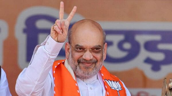 <div class="paragraphs"><p>Union Home Minister Amit Shah during a meeting of BJP polling booth workers, ahead of the Lok Sabha elections, in Hyderabad, Tuesday, March 12, 2024.</p></div>